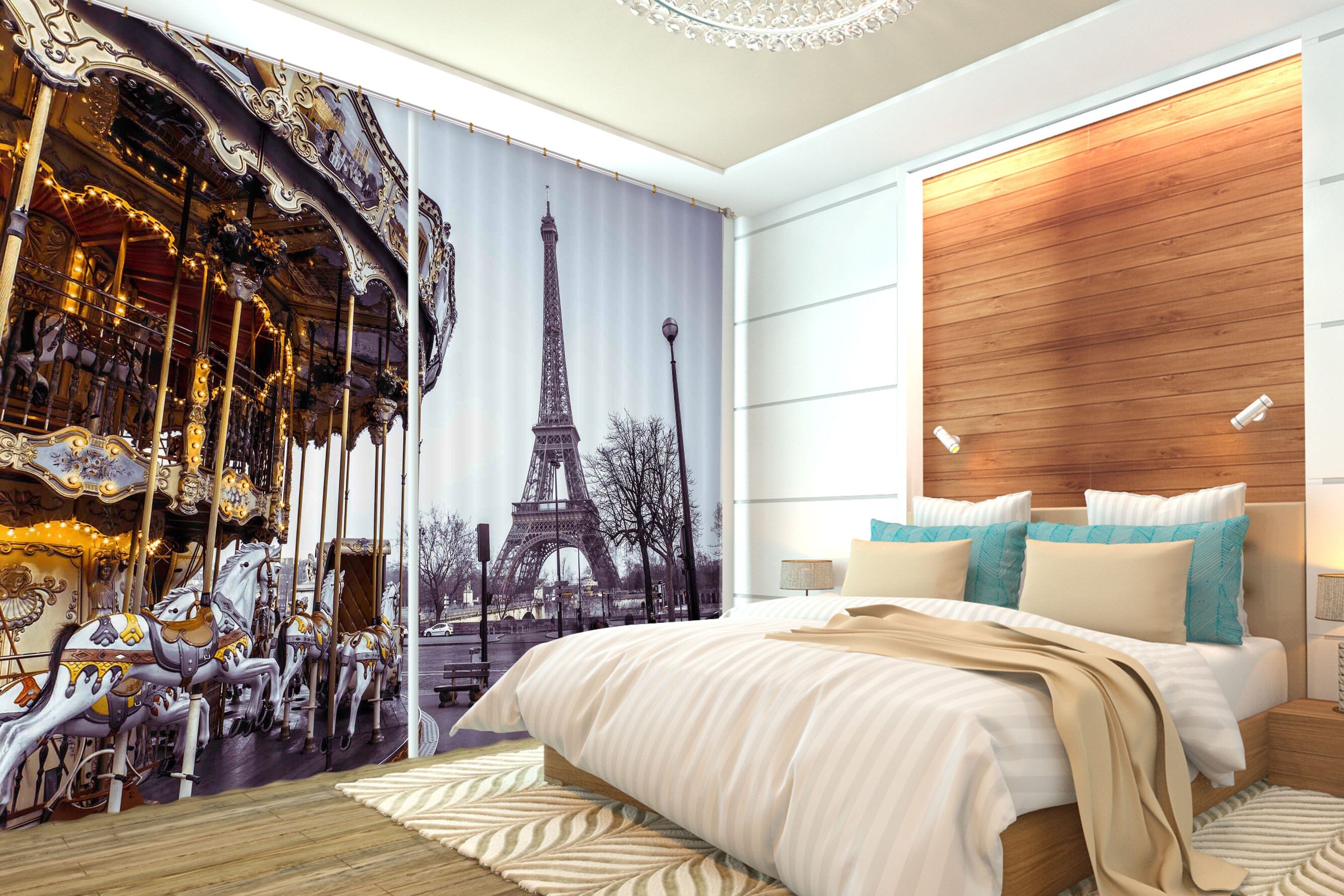 3D Iron Tower 213 Assaf Frank Curtain Curtains Drapes Curtains AJ Creativity Home 