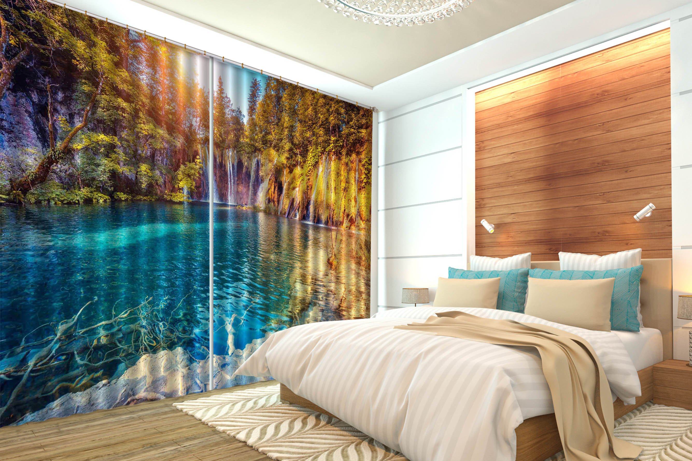3D Beautiful Lake 645 Curtains Drapes Wallpaper AJ Wallpaper 