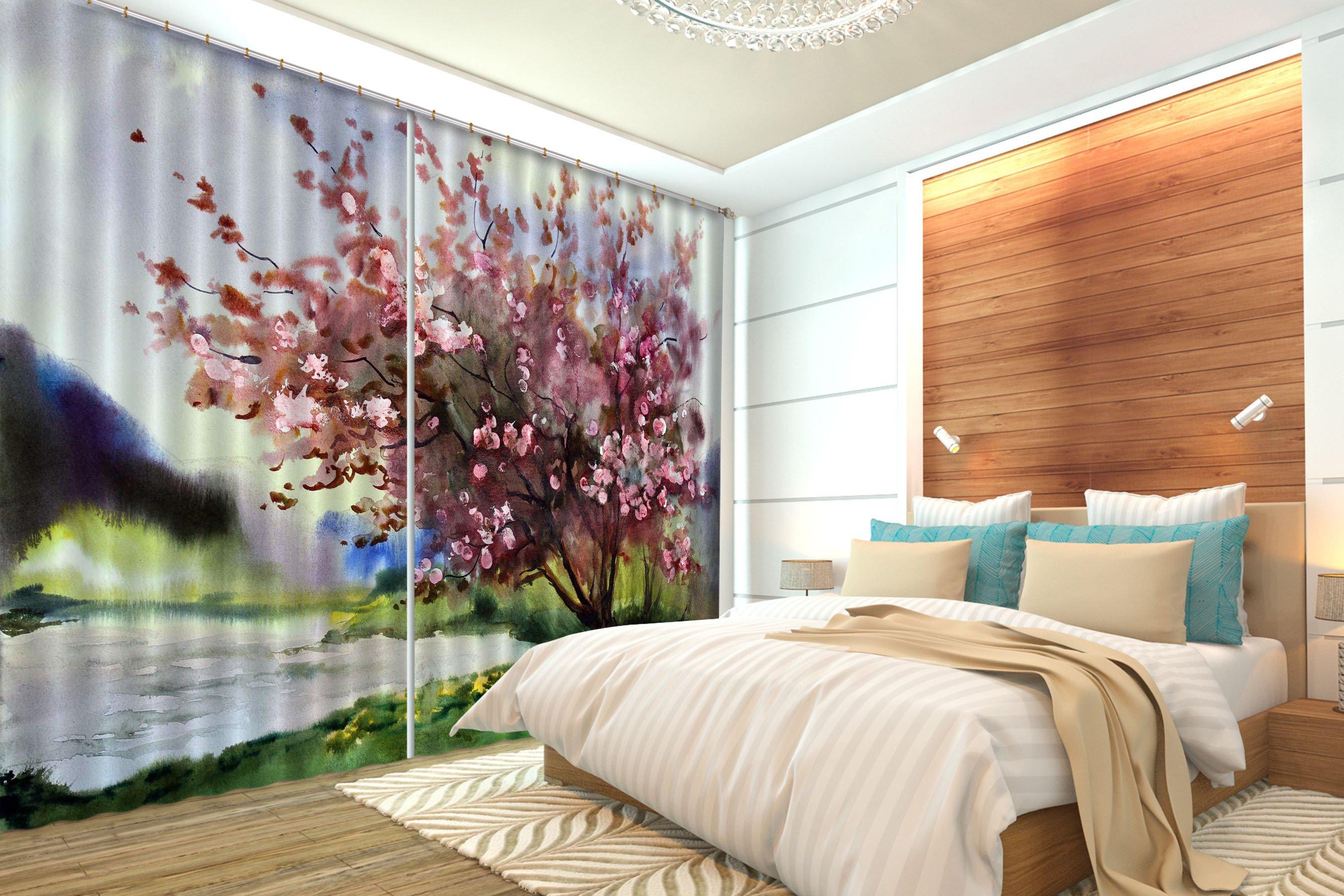 3D Tree Painting 676 Curtains Drapes Wallpaper AJ Wallpaper 