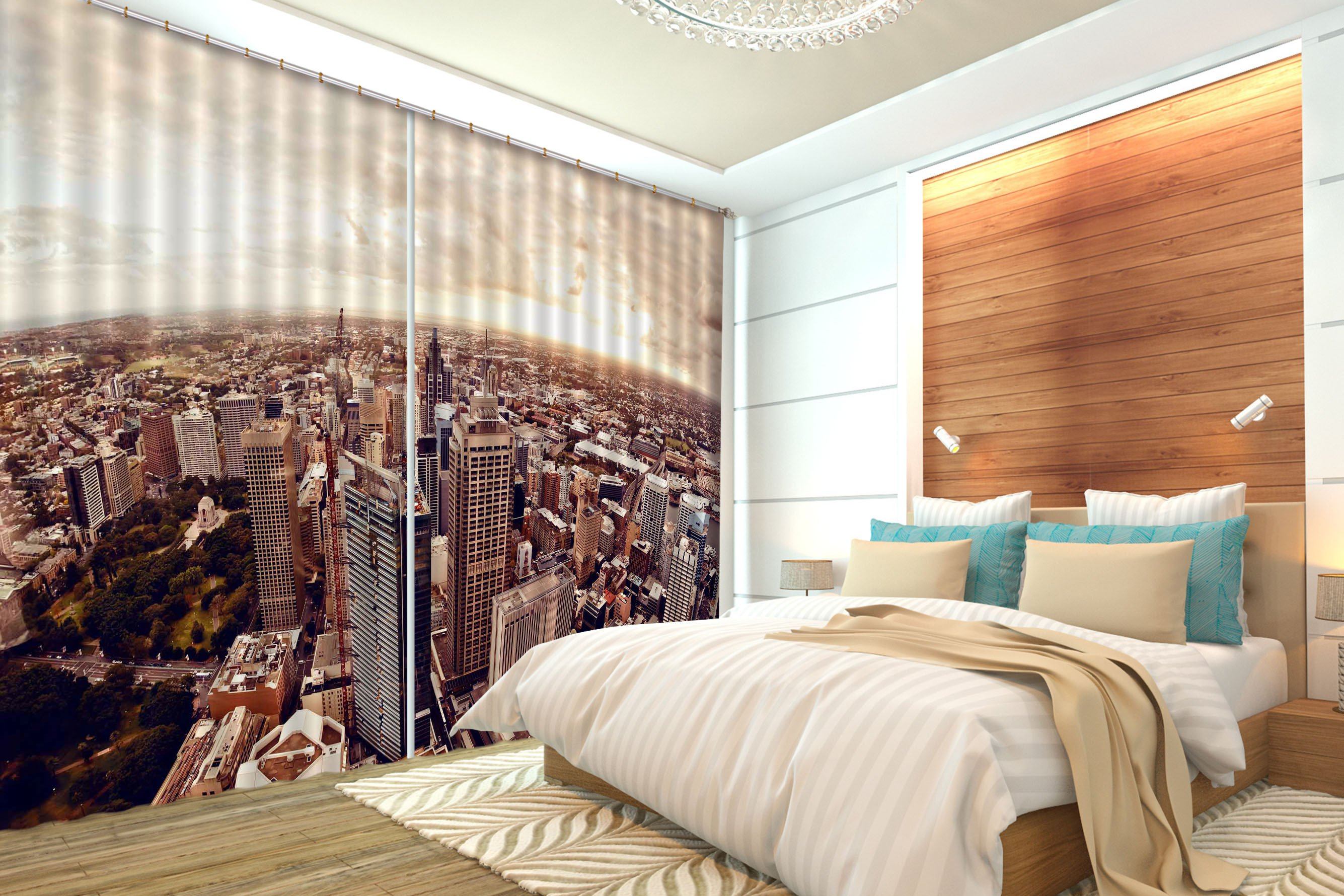 3D Vast City 488 Curtains Drapes Wallpaper AJ Wallpaper 