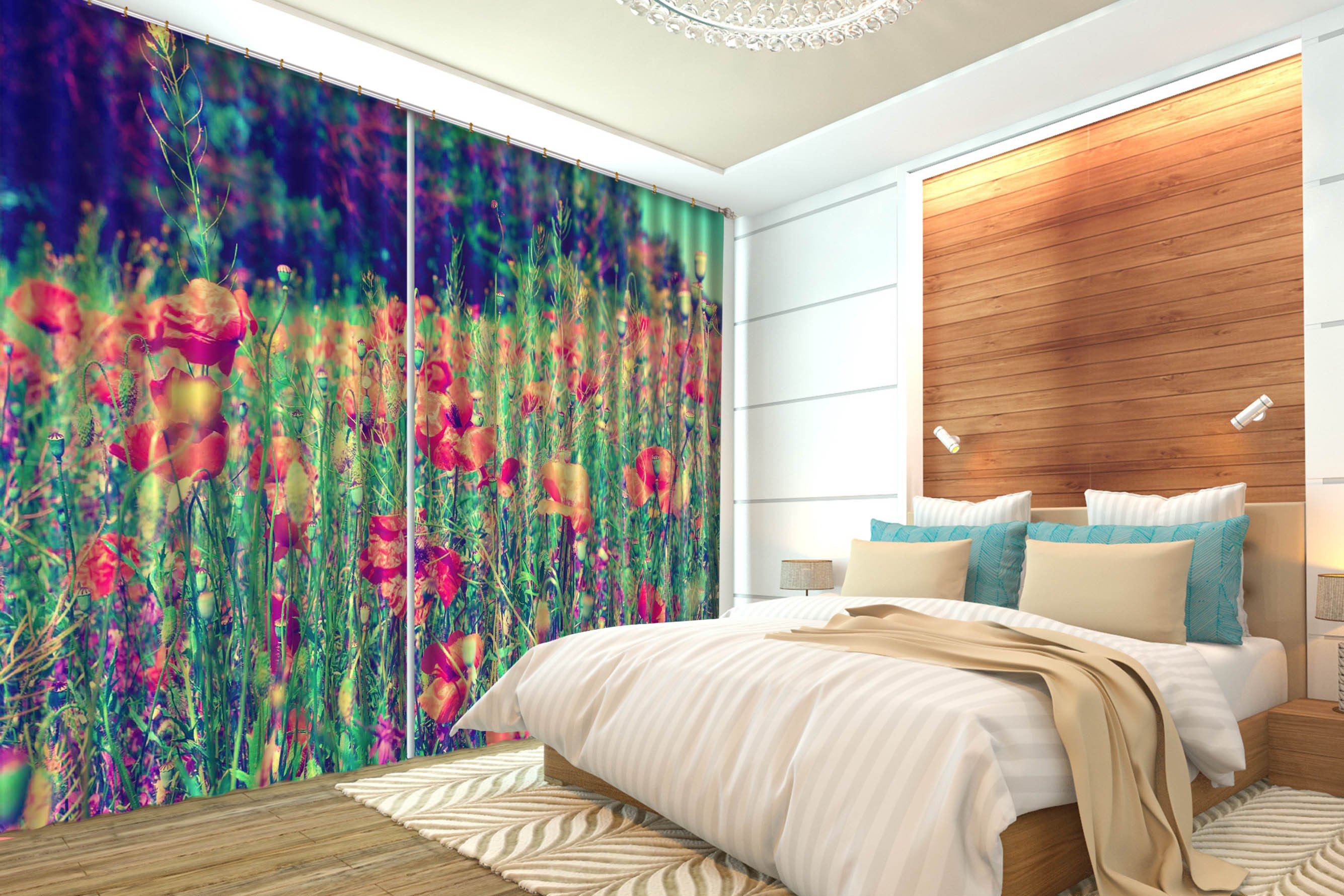 3D Lush Flowers 638 Curtains Drapes Wallpaper AJ Wallpaper 