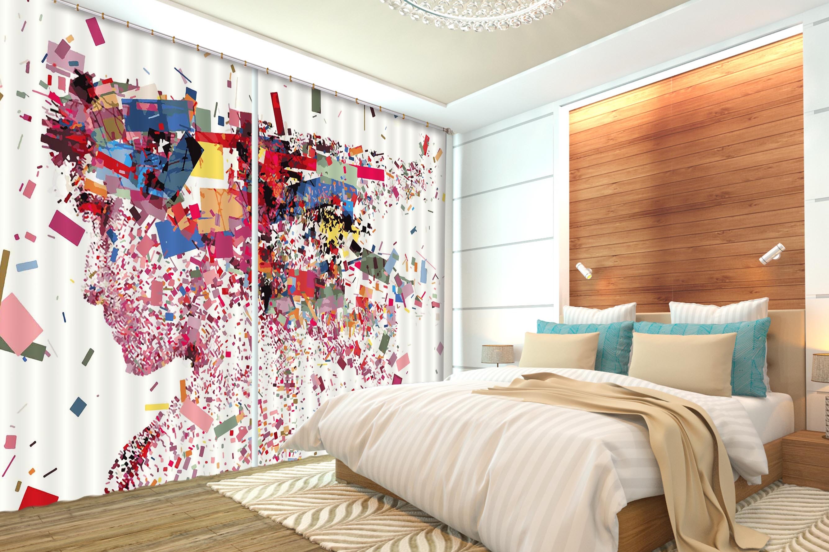 3D Color Graffiti 861 Curtains Drapes Wallpaper AJ Wallpaper 