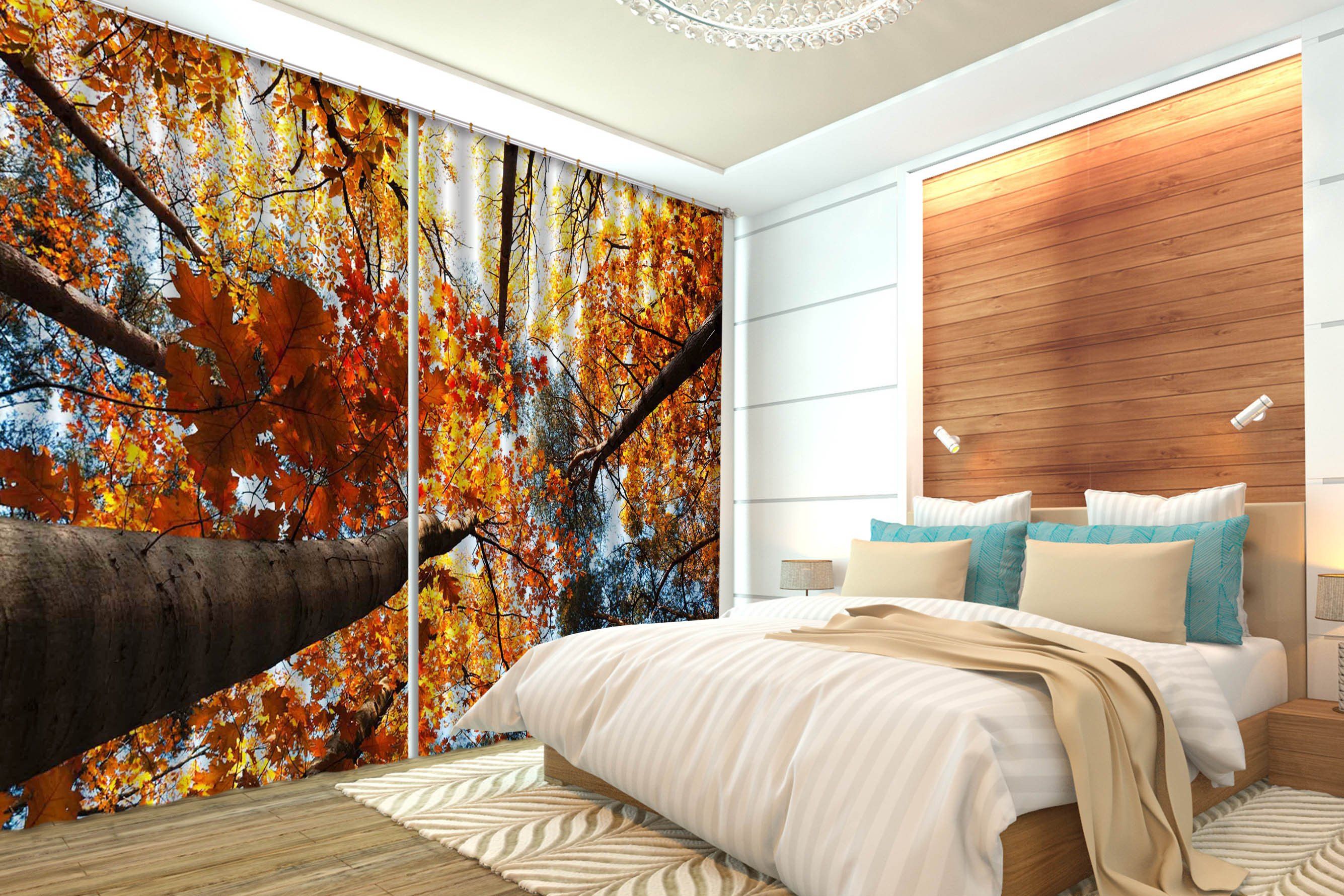 3D Yellow Tall Trees 12 Curtains Drapes Wallpaper AJ Wallpaper 