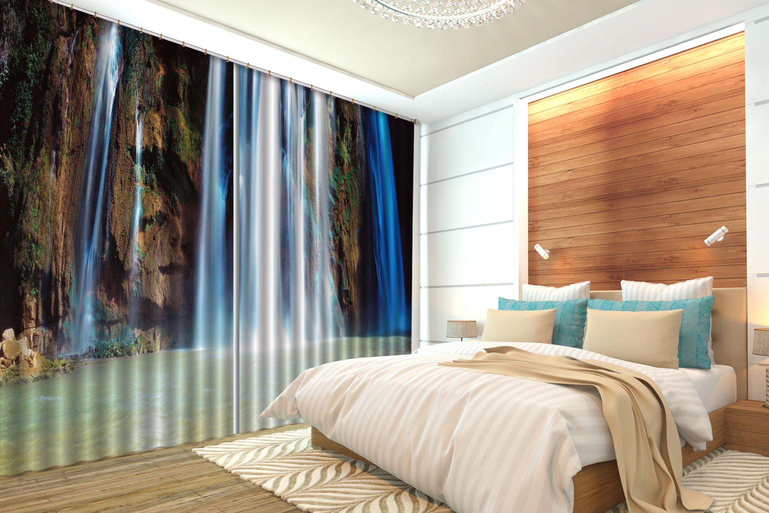 3D Lake Waterfall 166 Curtains Drapes Wallpaper AJ Wallpaper 