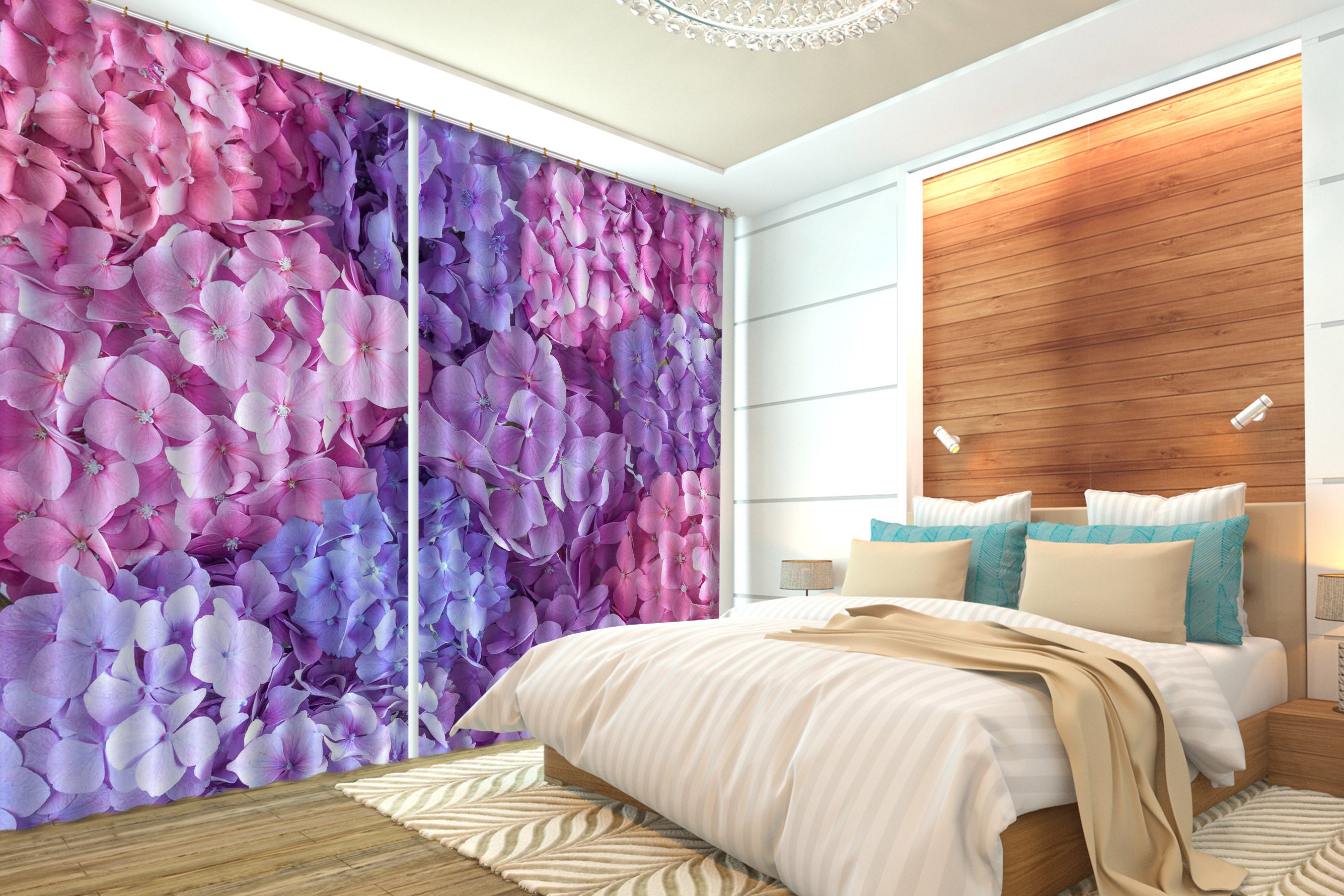 3D Purple Petals 6323 Assaf Frank Curtain Curtains Drapes
