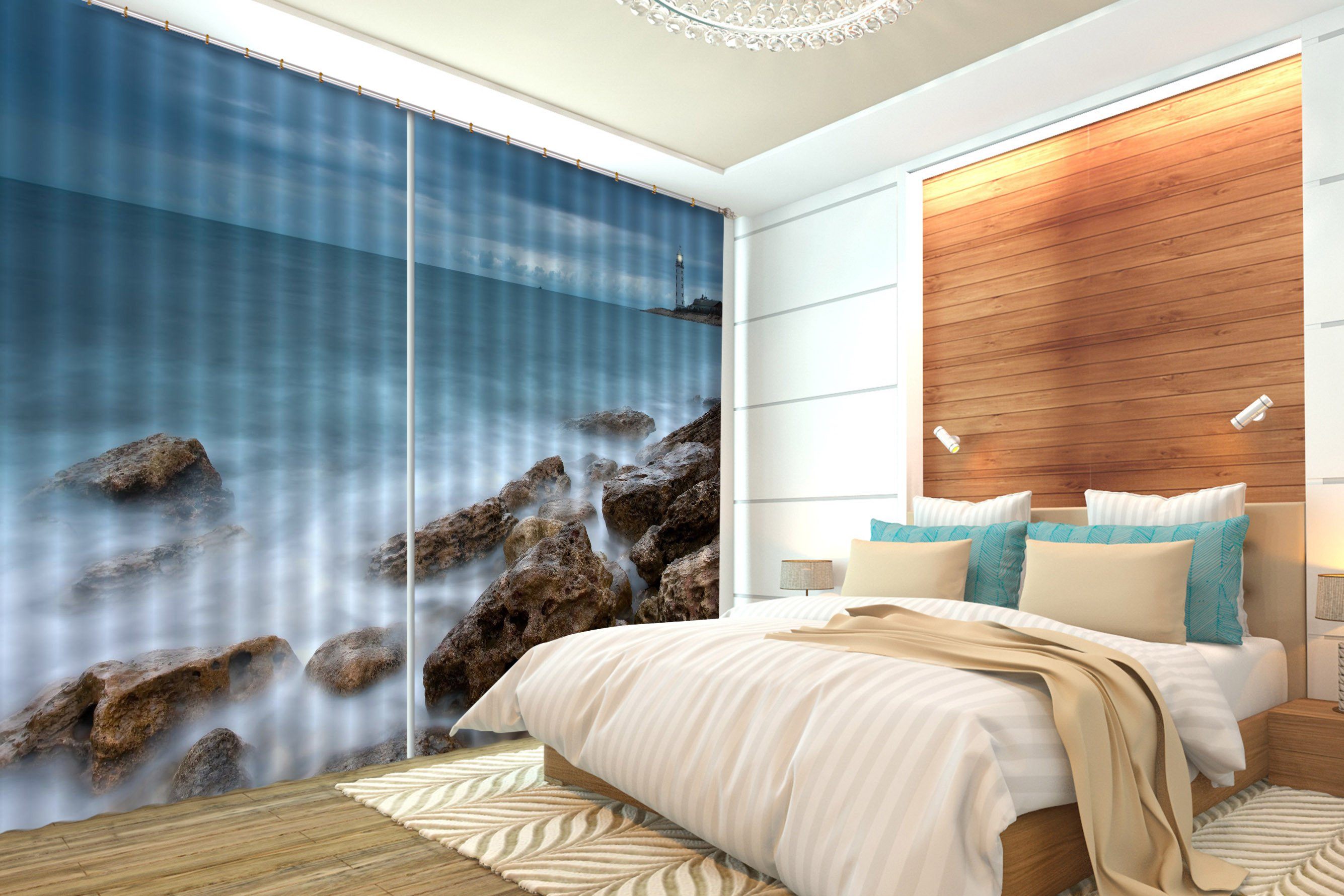 3D Seaside Stones 679 Curtains Drapes Wallpaper AJ Wallpaper 