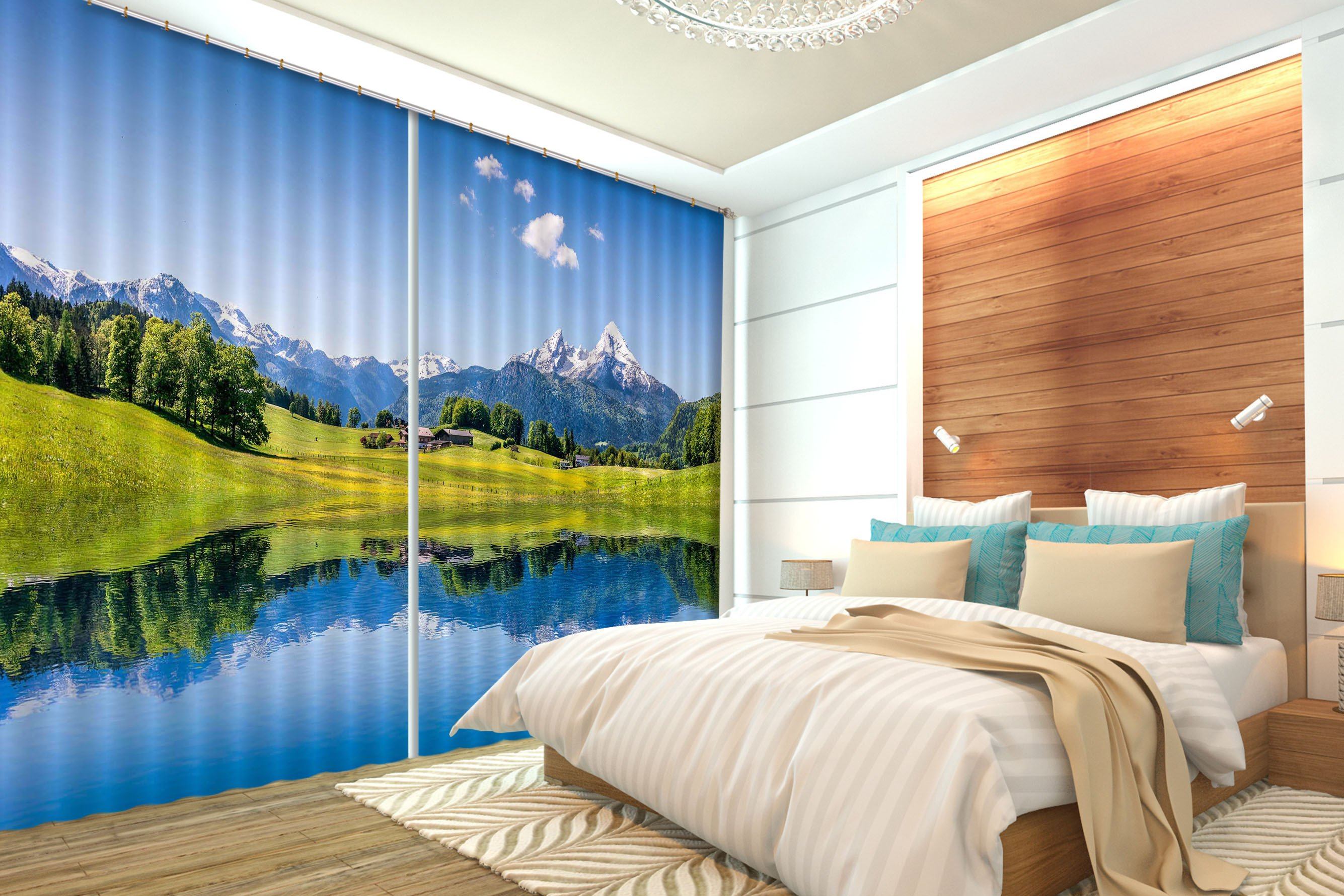 3D Pure Lake Scenery 132 Curtains Drapes Wallpaper AJ Wallpaper 