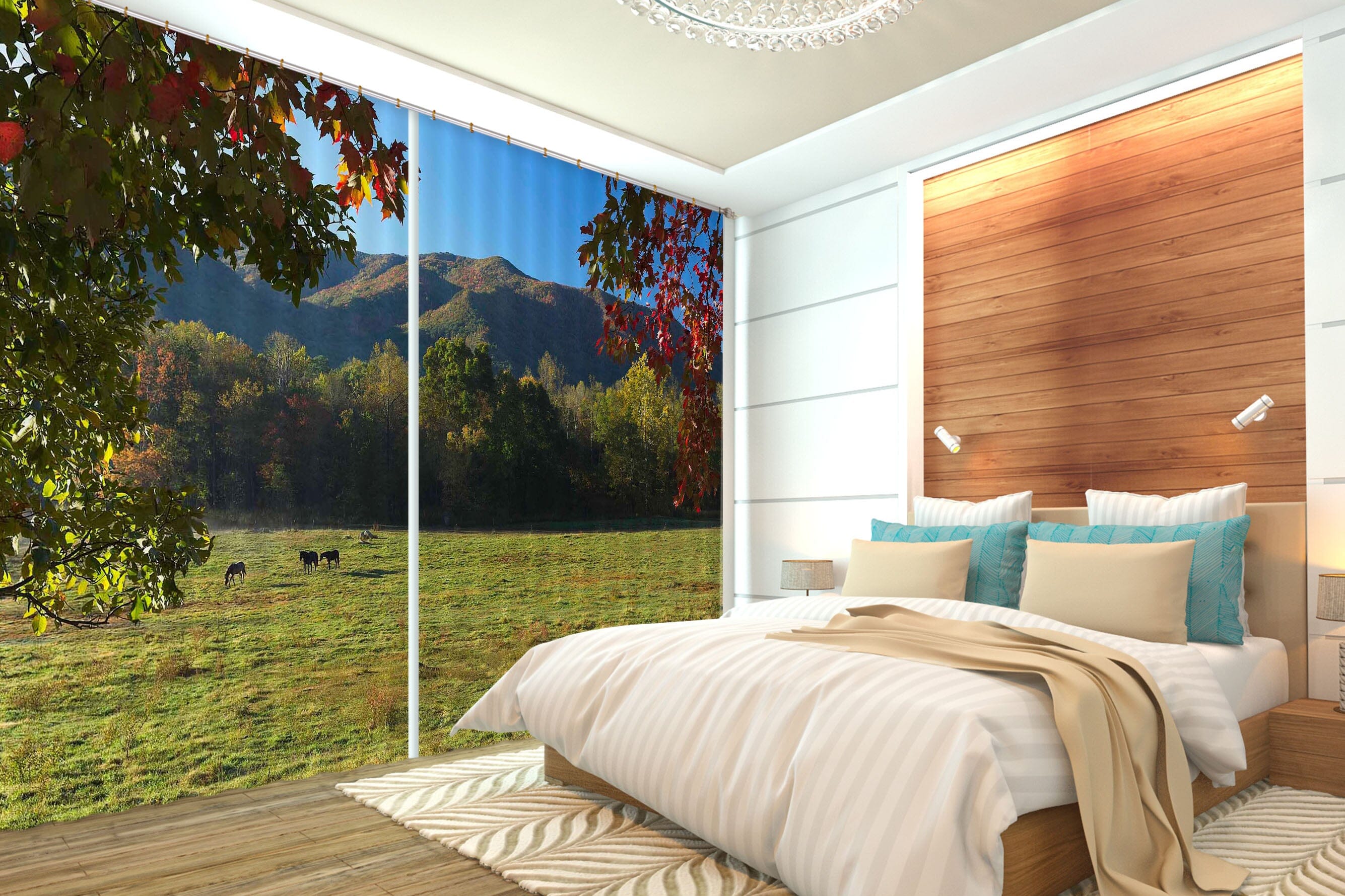 3D Prairie Horse 054 Kathy Barefield Curtain Curtains Drapes Curtains AJ Creativity Home 