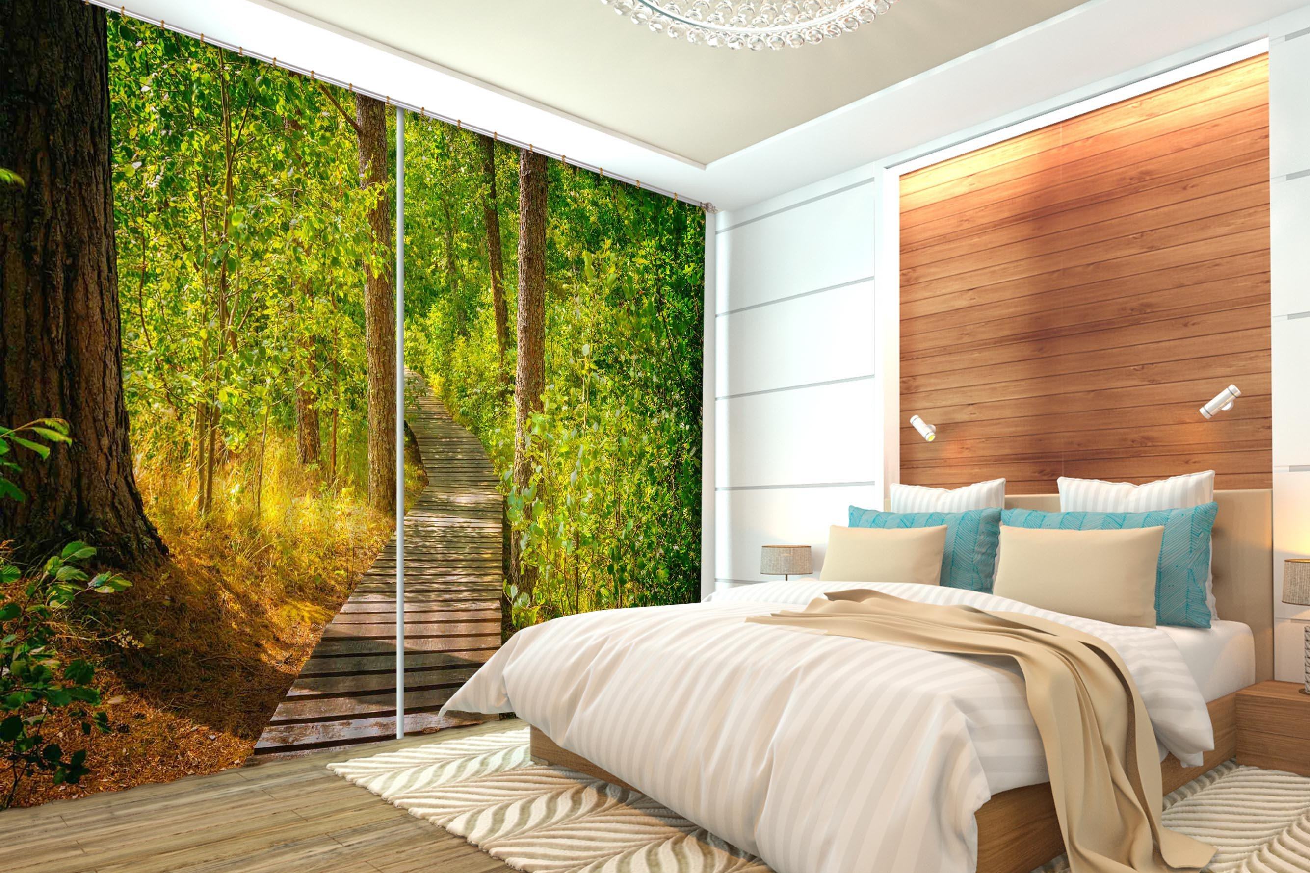 3D Forest Wood Path 643 Curtains Drapes Wallpaper AJ Wallpaper 