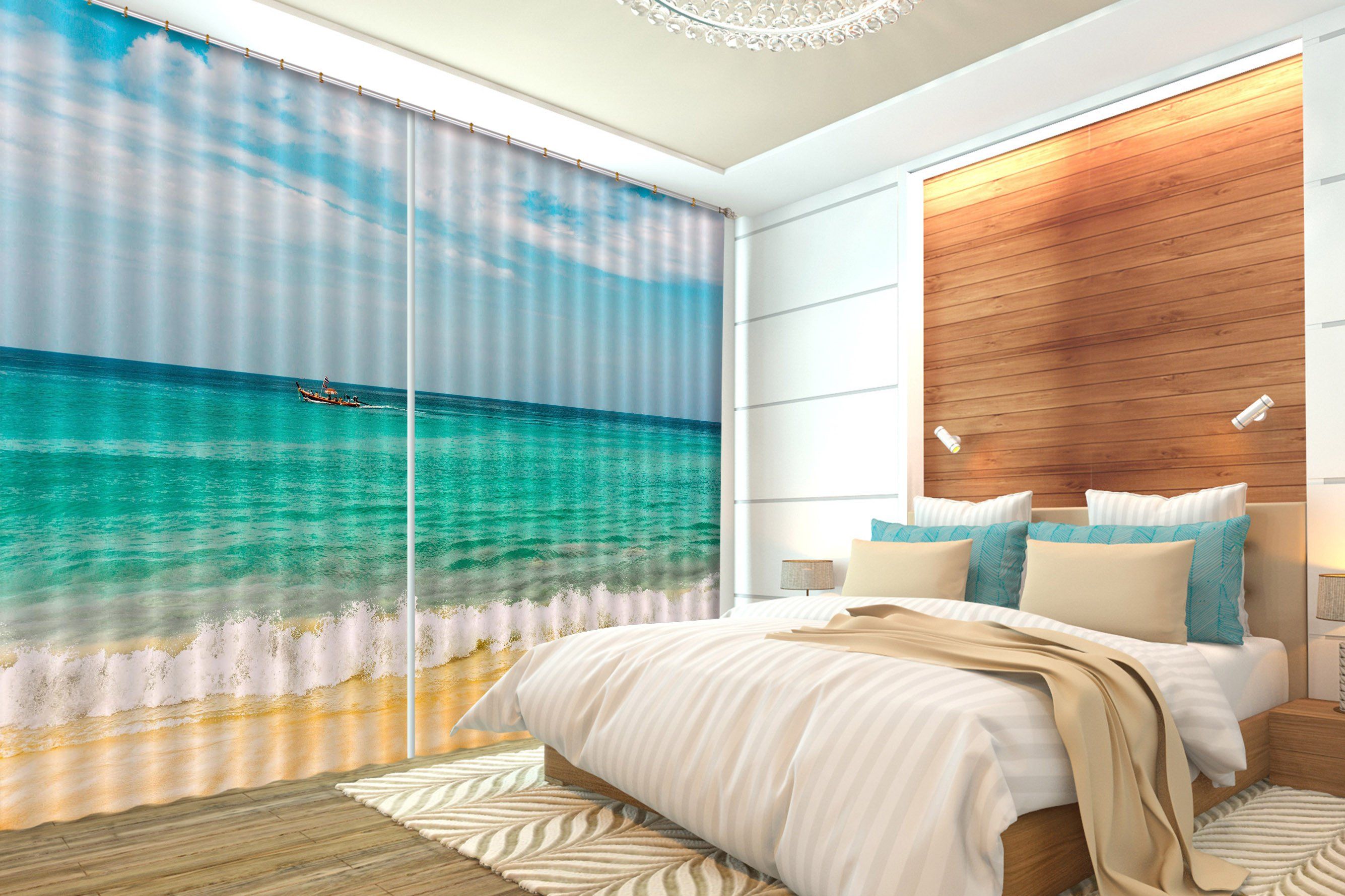 3D Sea Sightseeing 532 Curtains Drapes Wallpaper AJ Wallpaper 