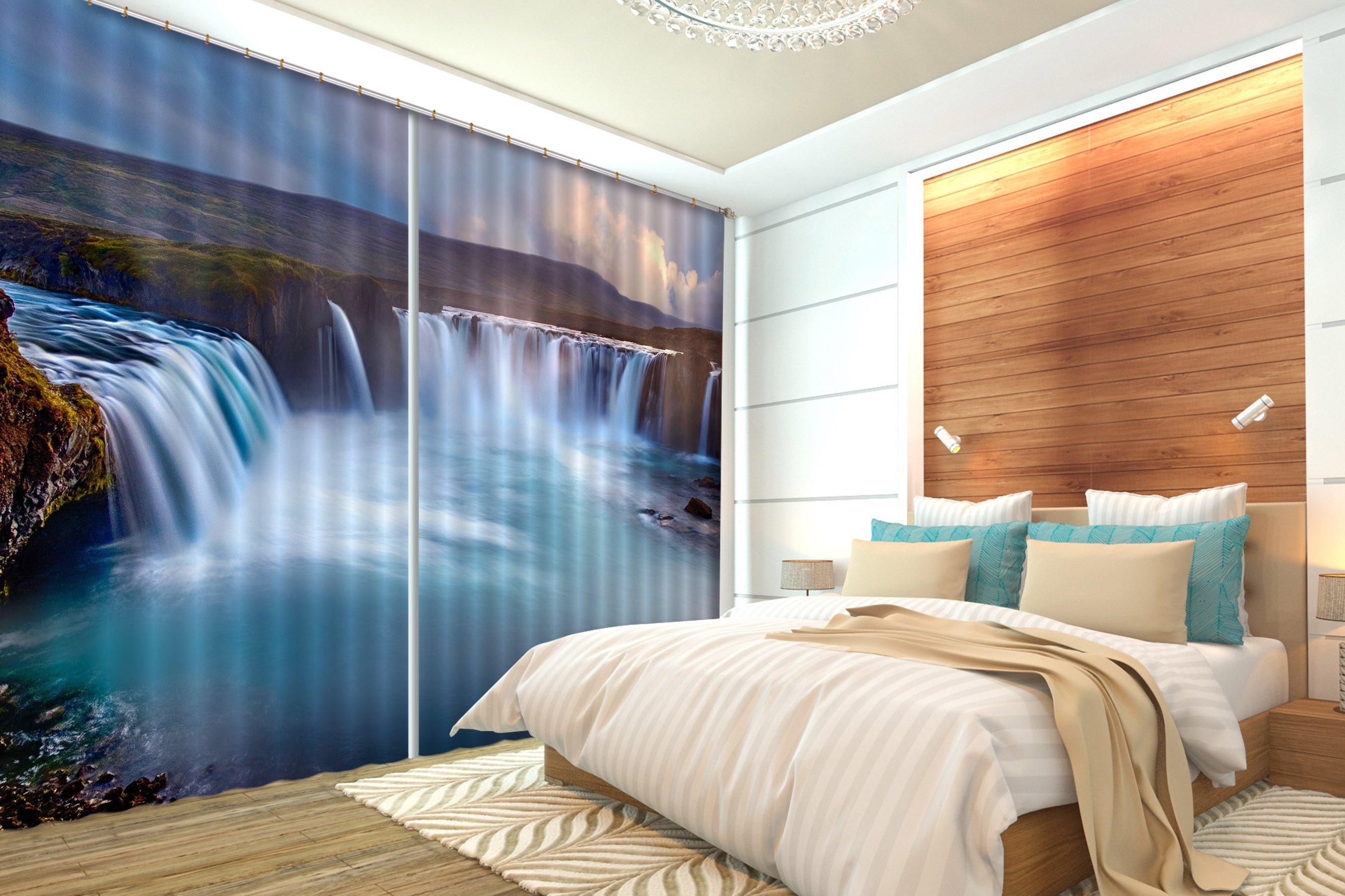 3D Waterfalls Scenery 321 Curtains Drapes Wallpaper AJ Wallpaper 