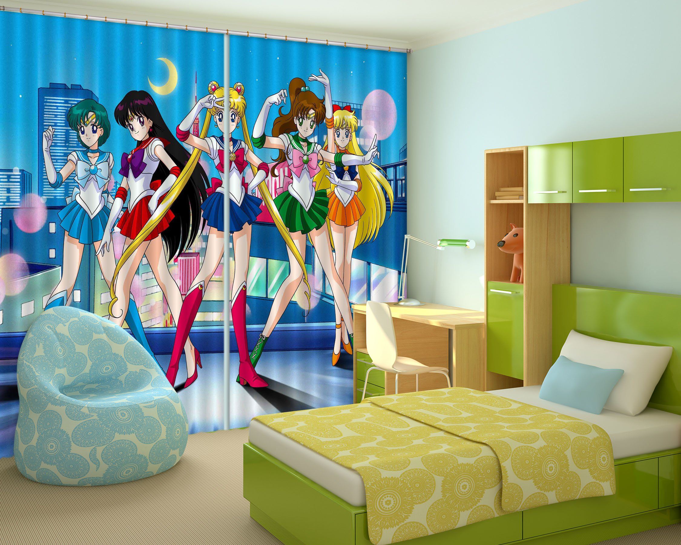 3D Cartoon Girls 2408 Curtains Drapes Wallpaper AJ Wallpaper 