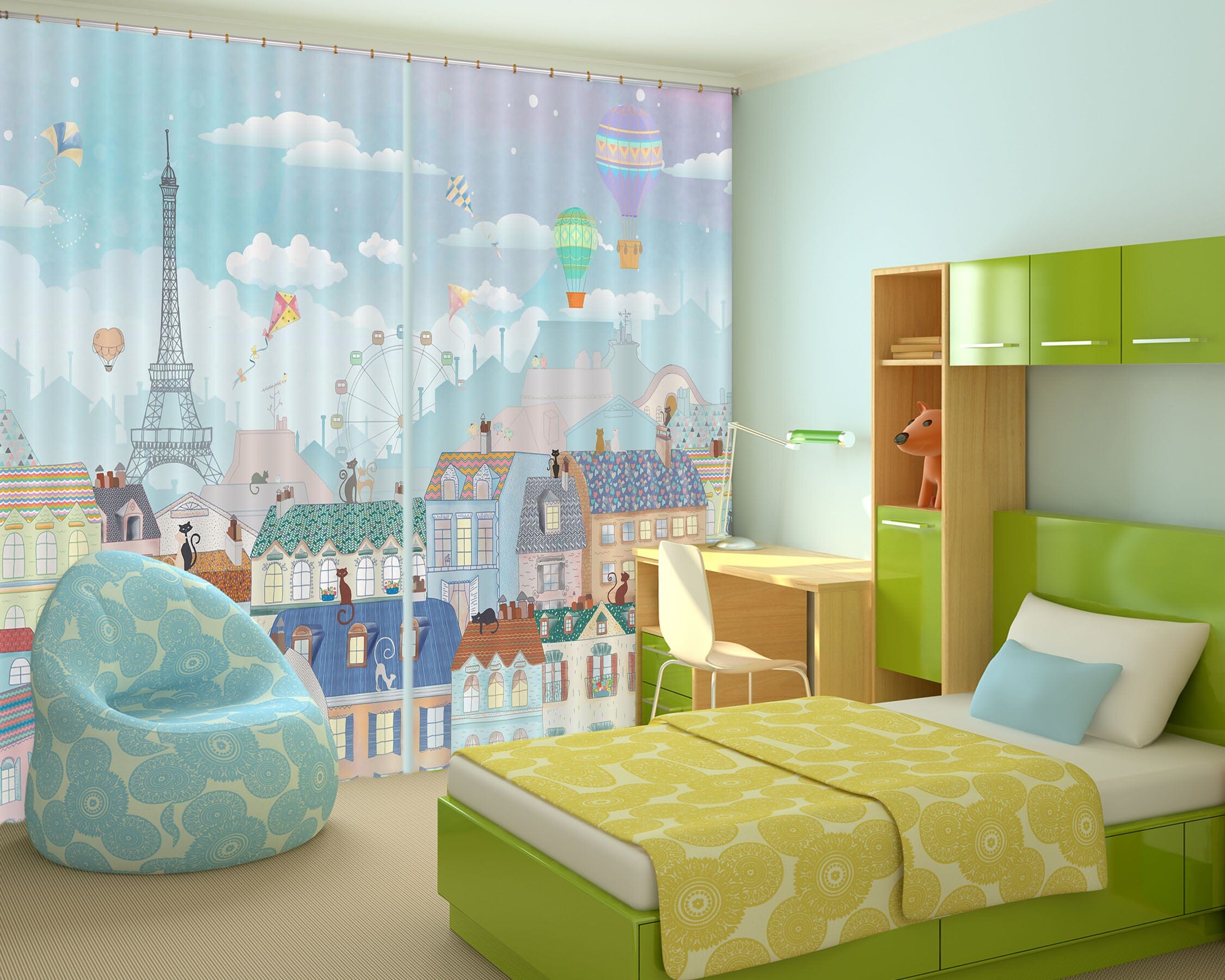 3D Color City 751 Curtains Drapes Wallpaper AJ Wallpaper 