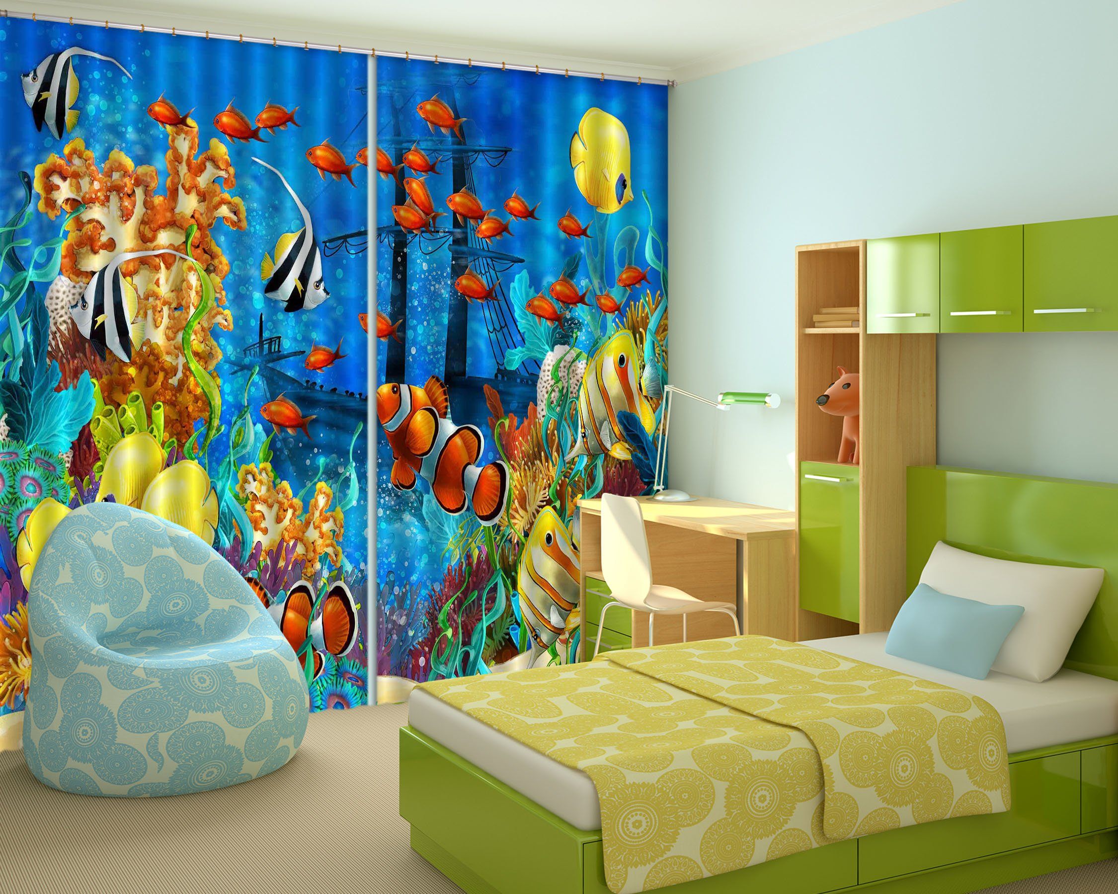 3D Beautiful Ocean World 2254 Curtains Drapes Wallpaper AJ Wallpaper 