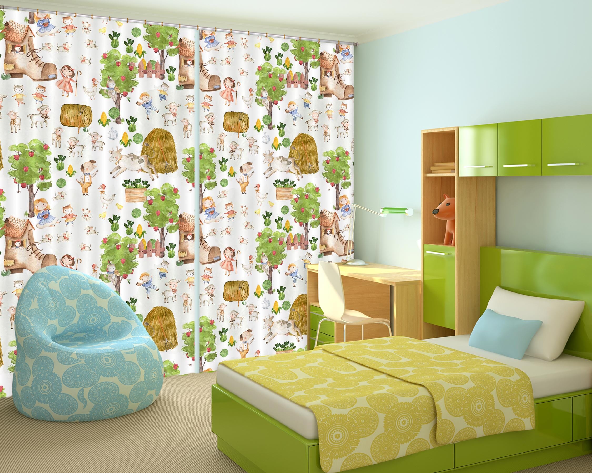 3D Sheep Shoe House 105 Uta Naumann Curtain Curtains Drapes Curtains AJ Creativity Home 