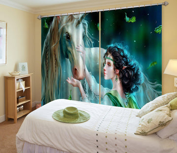 3D Stroke Unicorns 088 Curtains Drapes Curtains AJ Creativity Home 
