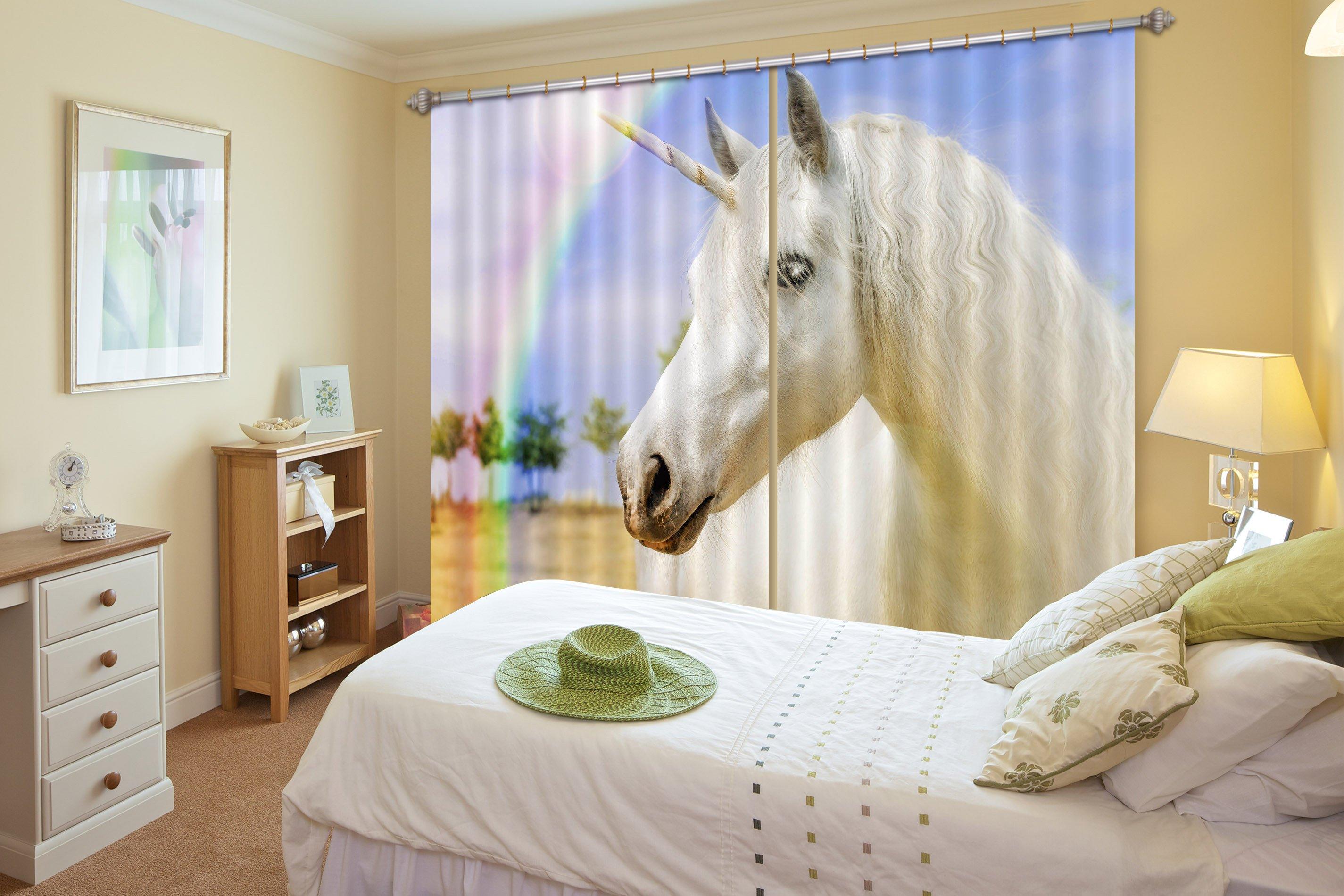 3D Rainbow Horse 52 Curtains Drapes Wallpaper AJ Wallpaper 