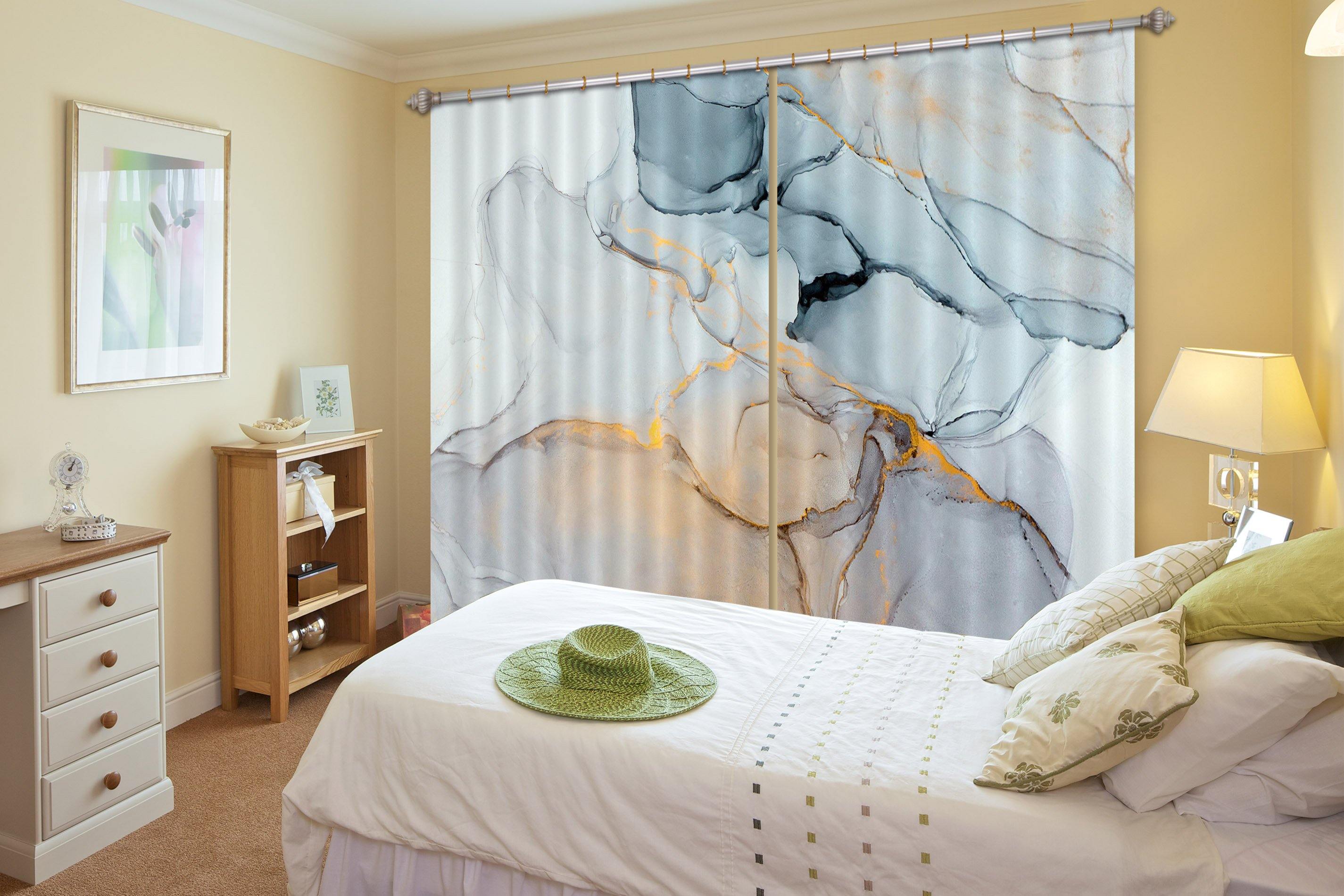 3D Irregular Ink Painting 83 Curtains Drapes Curtains AJ Creativity Home 