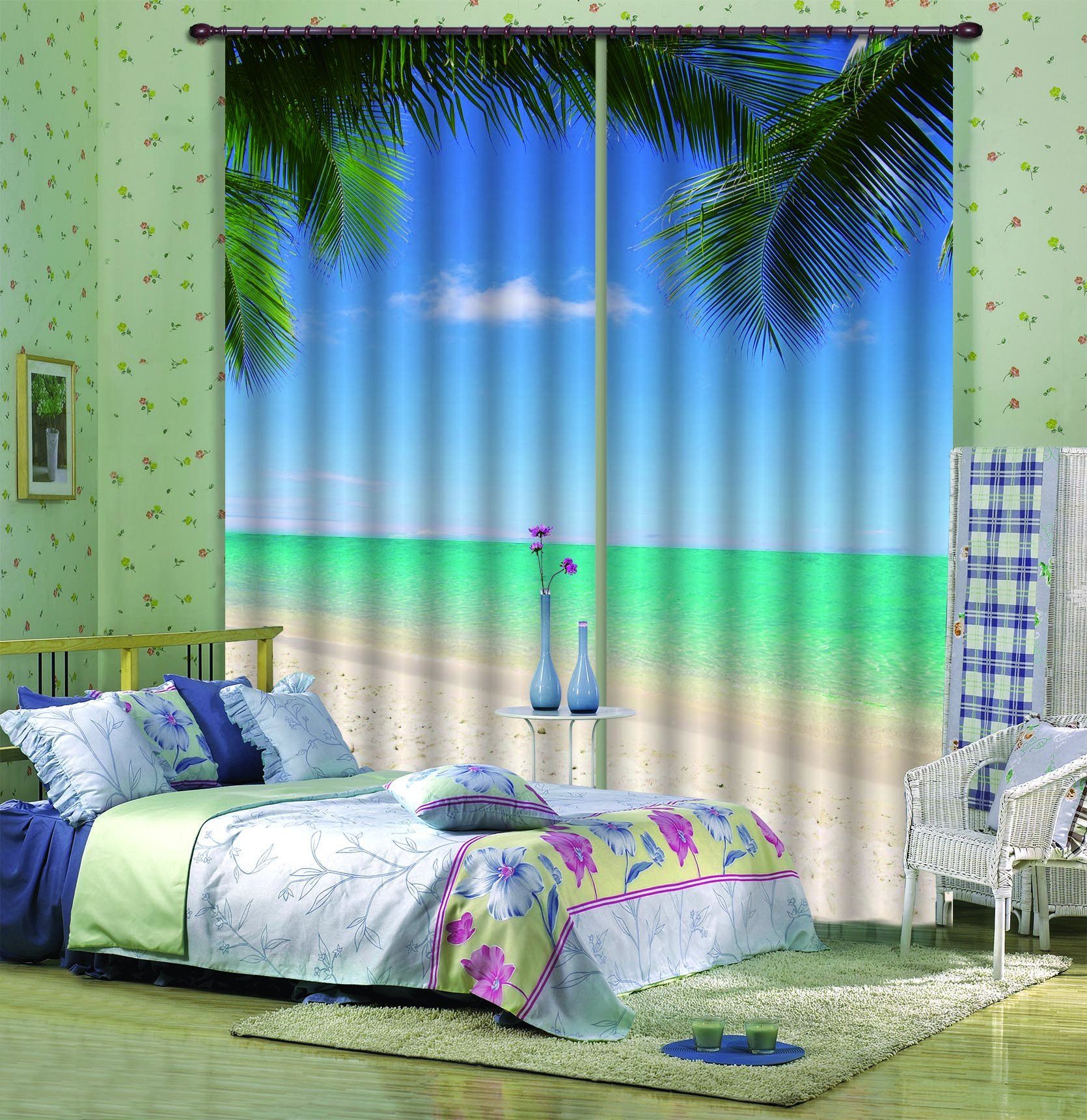 3D Peaceful Beach 664 Curtains Drapes Wallpaper AJ Wallpaper 