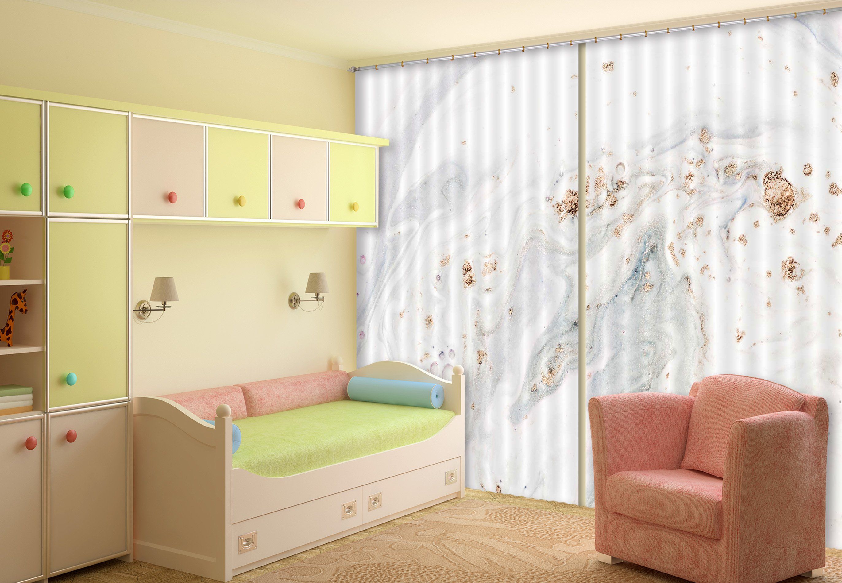 3D Light Ink Painting 80 Curtains Drapes Curtains AJ Creativity Home 