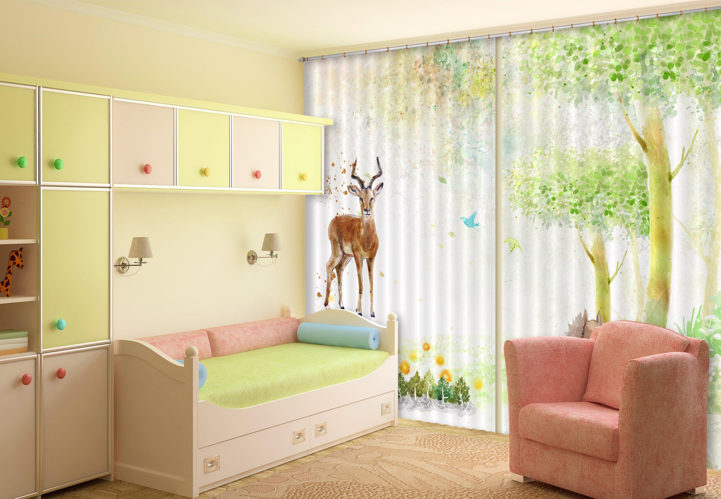 3D Trees Animals 117 Curtains Drapes Wallpaper AJ Wallpaper 