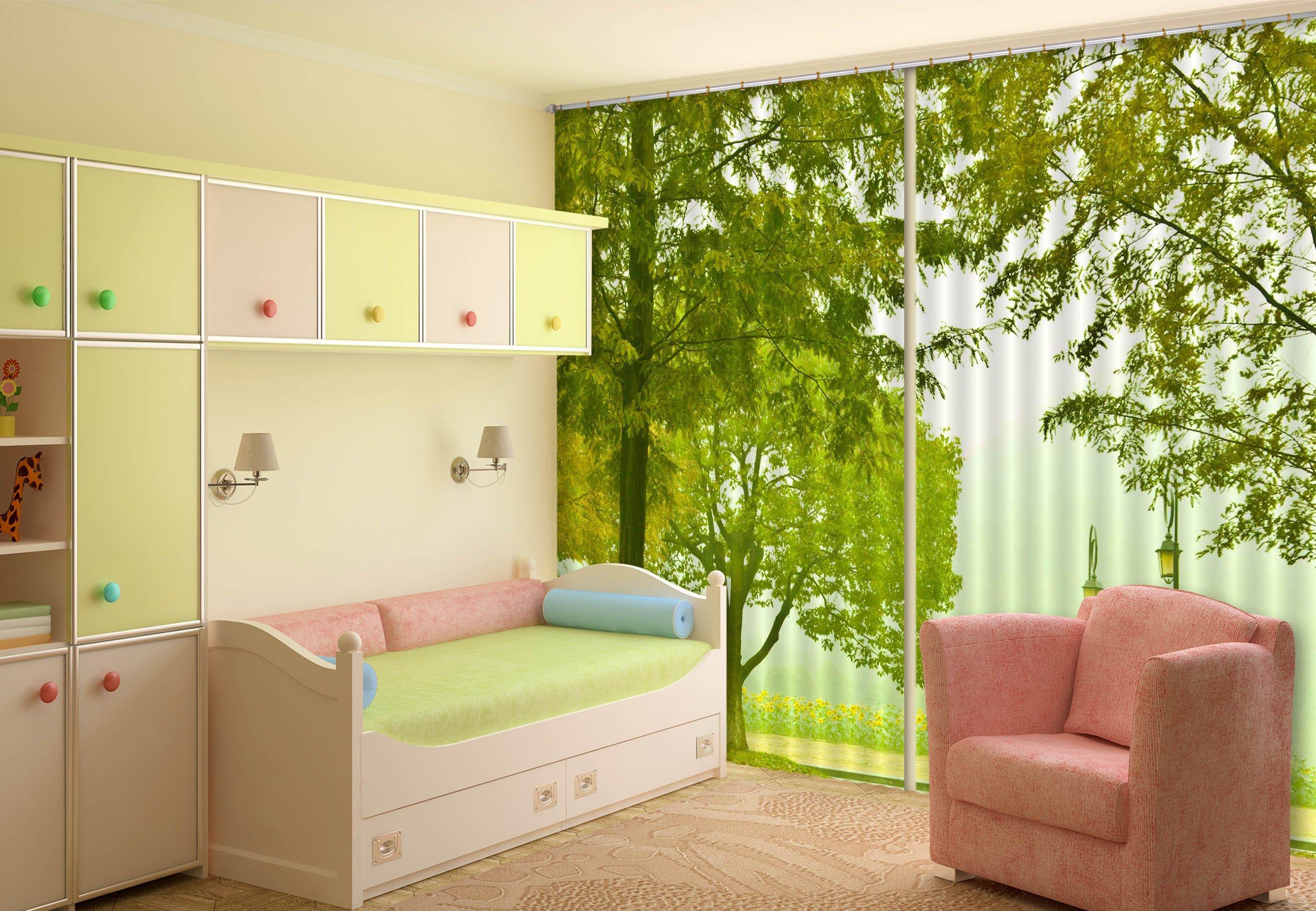 3D Roadside Trees 304 Curtains Drapes Wallpaper AJ Wallpaper 