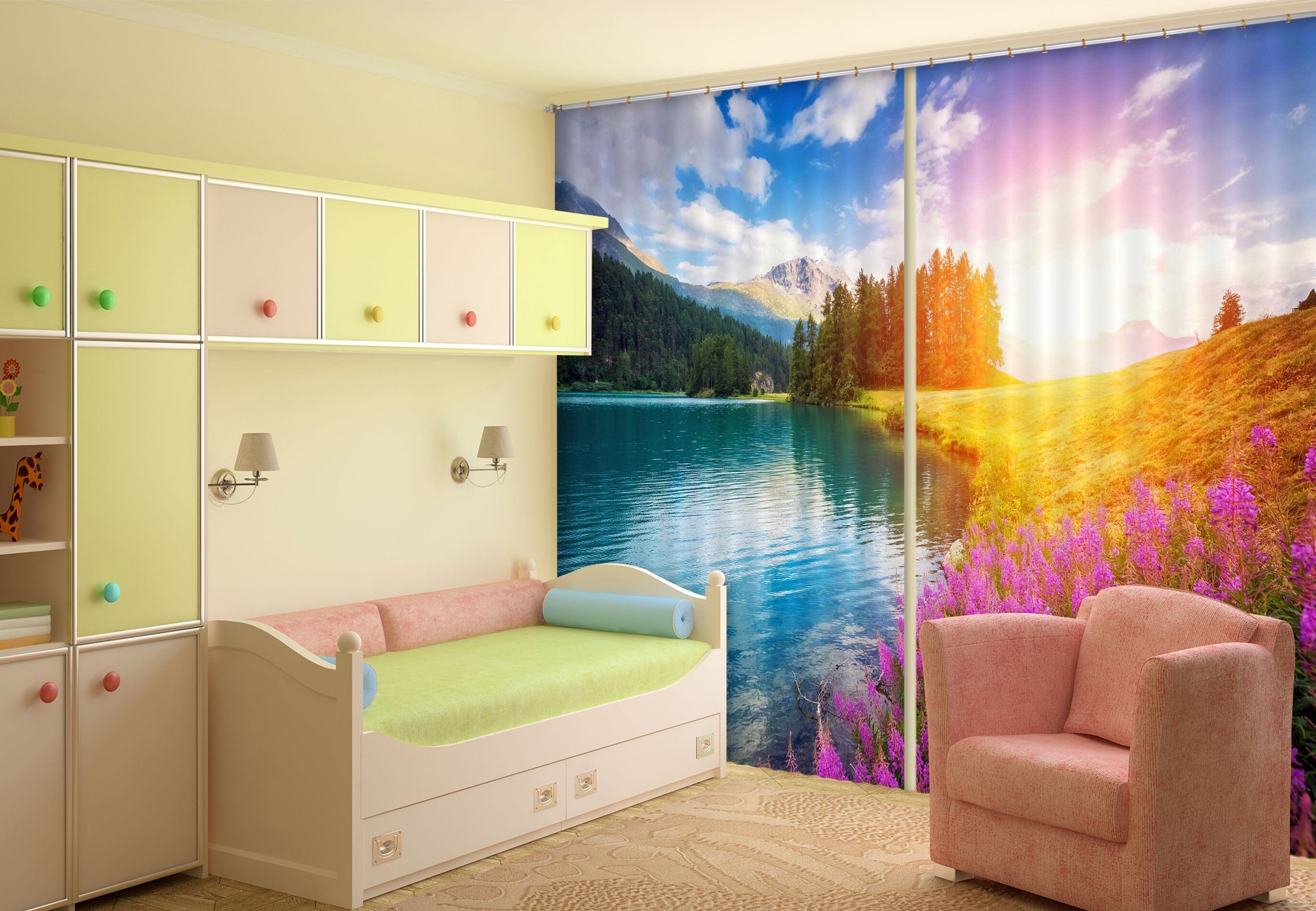 3D Valley River 808 Curtains Drapes Wallpaper AJ Wallpaper 