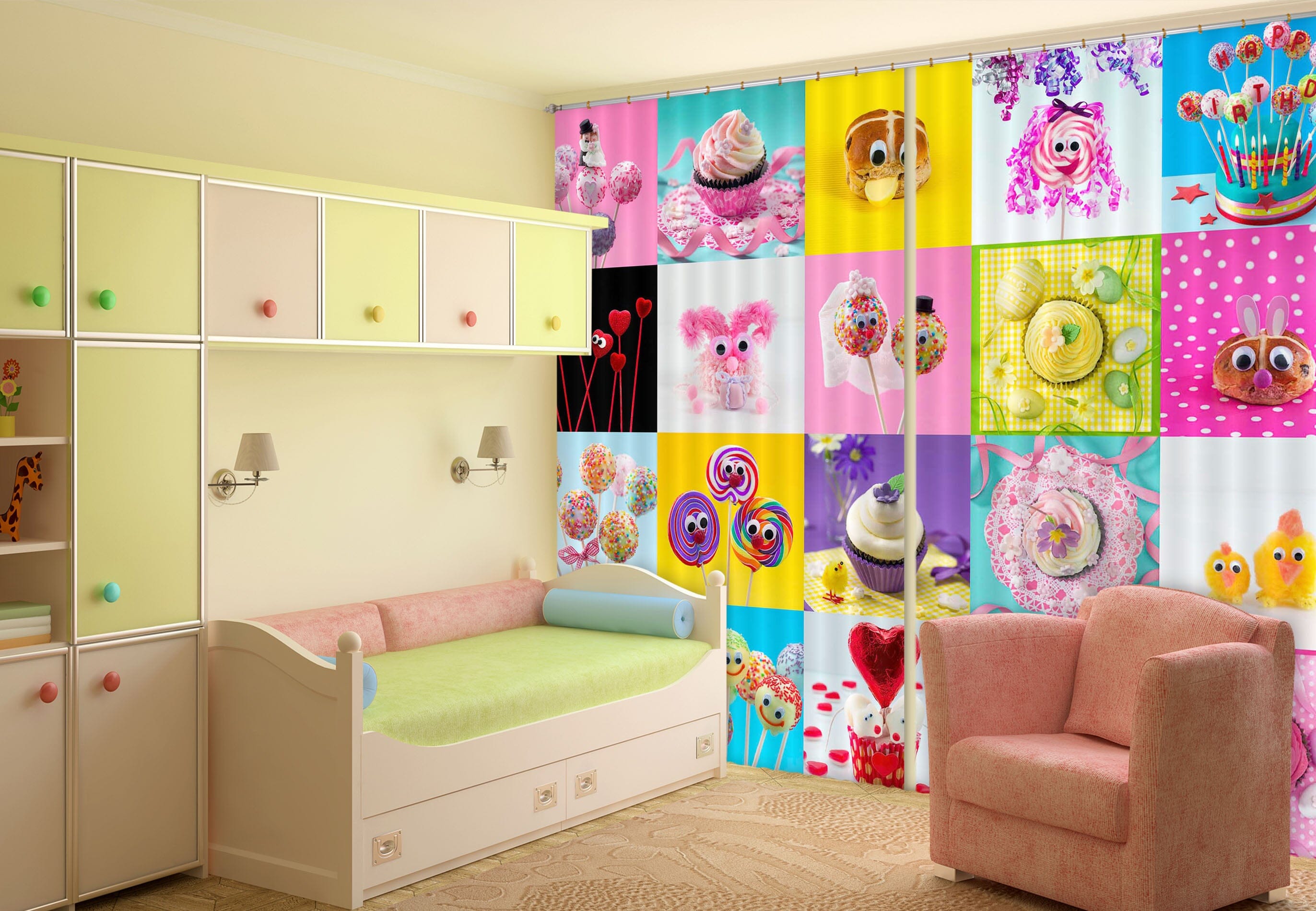 3D Delicious Food 228 Assaf Frank Curtain Curtains Drapes Curtains AJ Creativity Home 