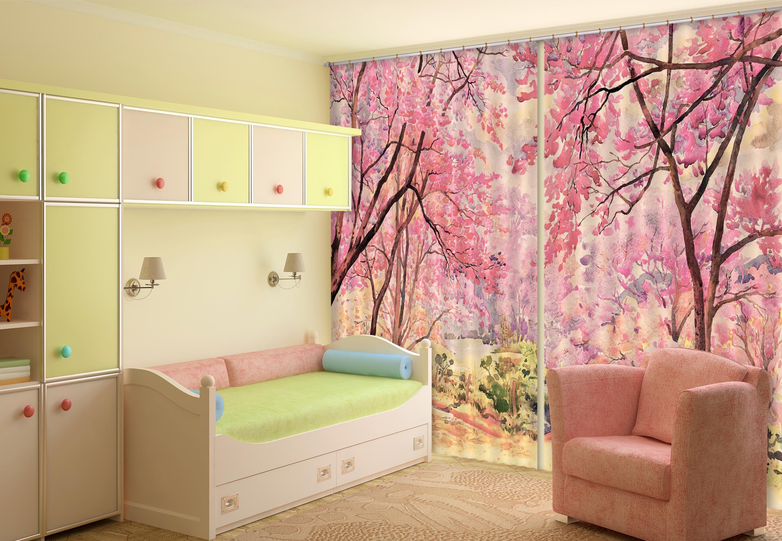 3D Peach Blossom Forest 119 Curtains Drapes Wallpaper AJ Wallpaper 