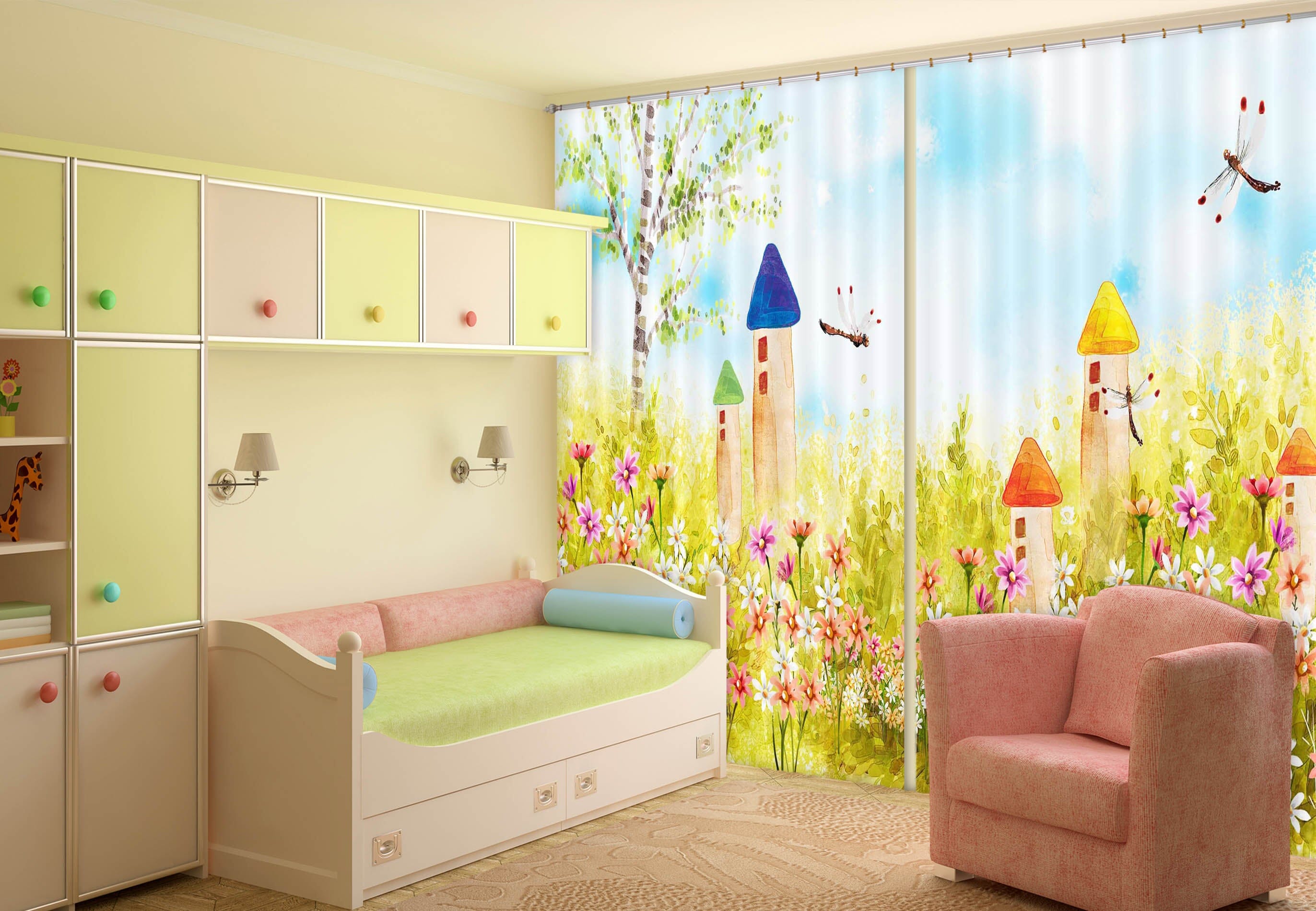 3D Colorful Garden 724 Curtains Drapes Wallpaper AJ Wallpaper 