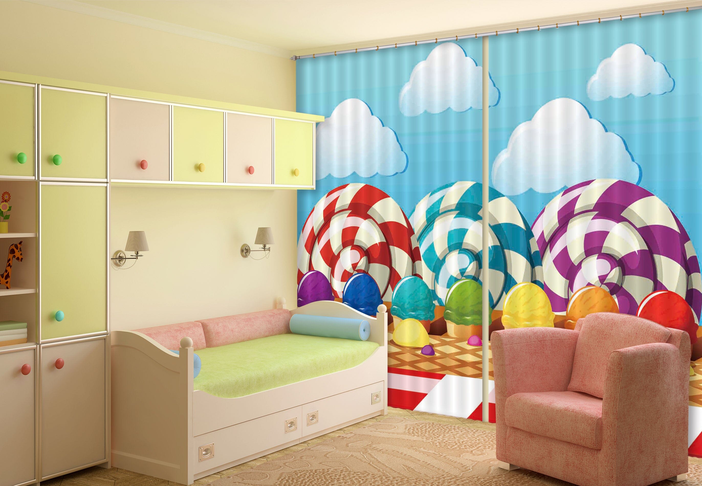 3D Lollipop Kingdom 721 Curtains Drapes Wallpaper AJ Wallpaper 