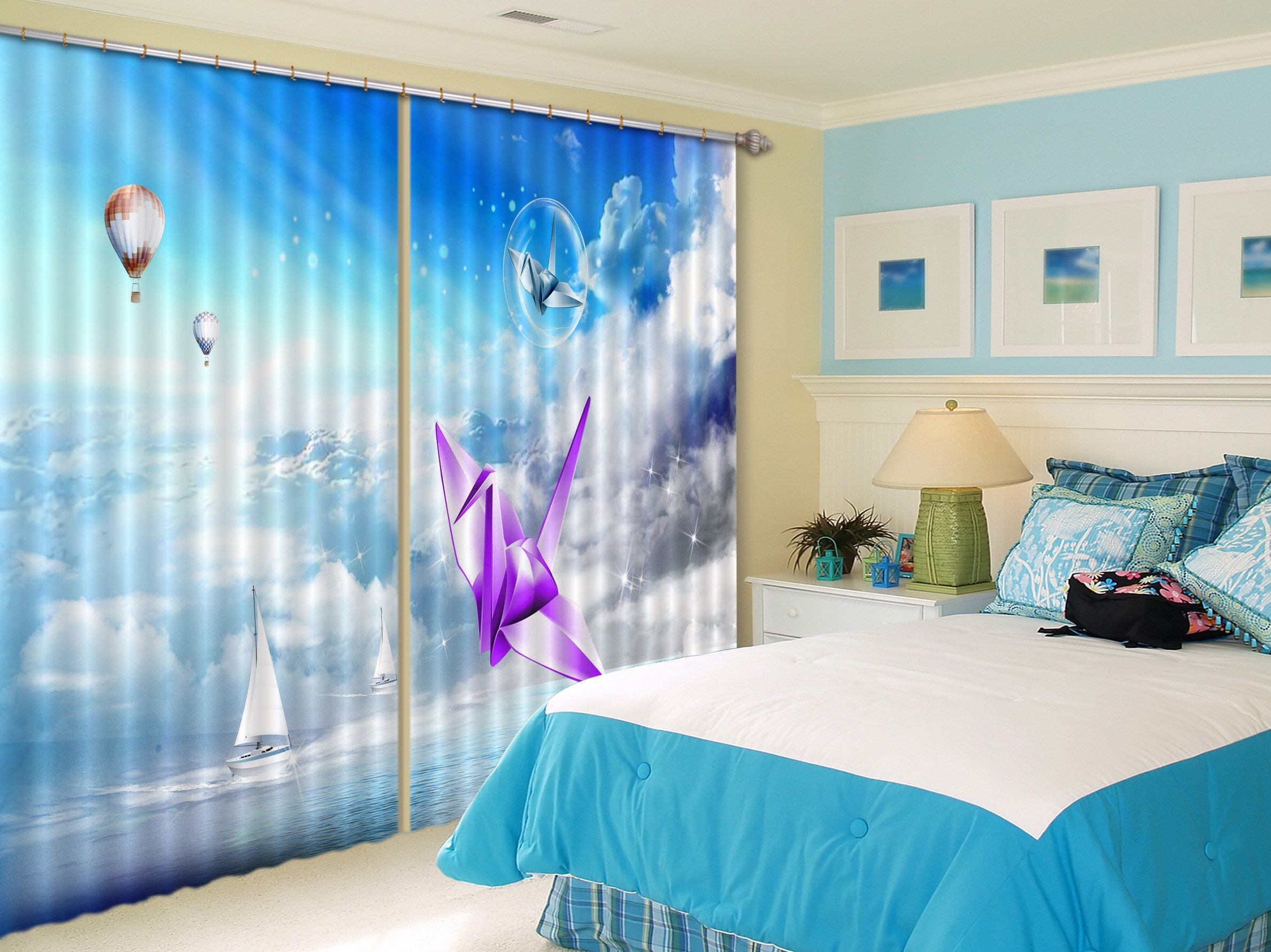 3D Sea Paper Birds 239 Curtains Drapes Wallpaper AJ Wallpaper 