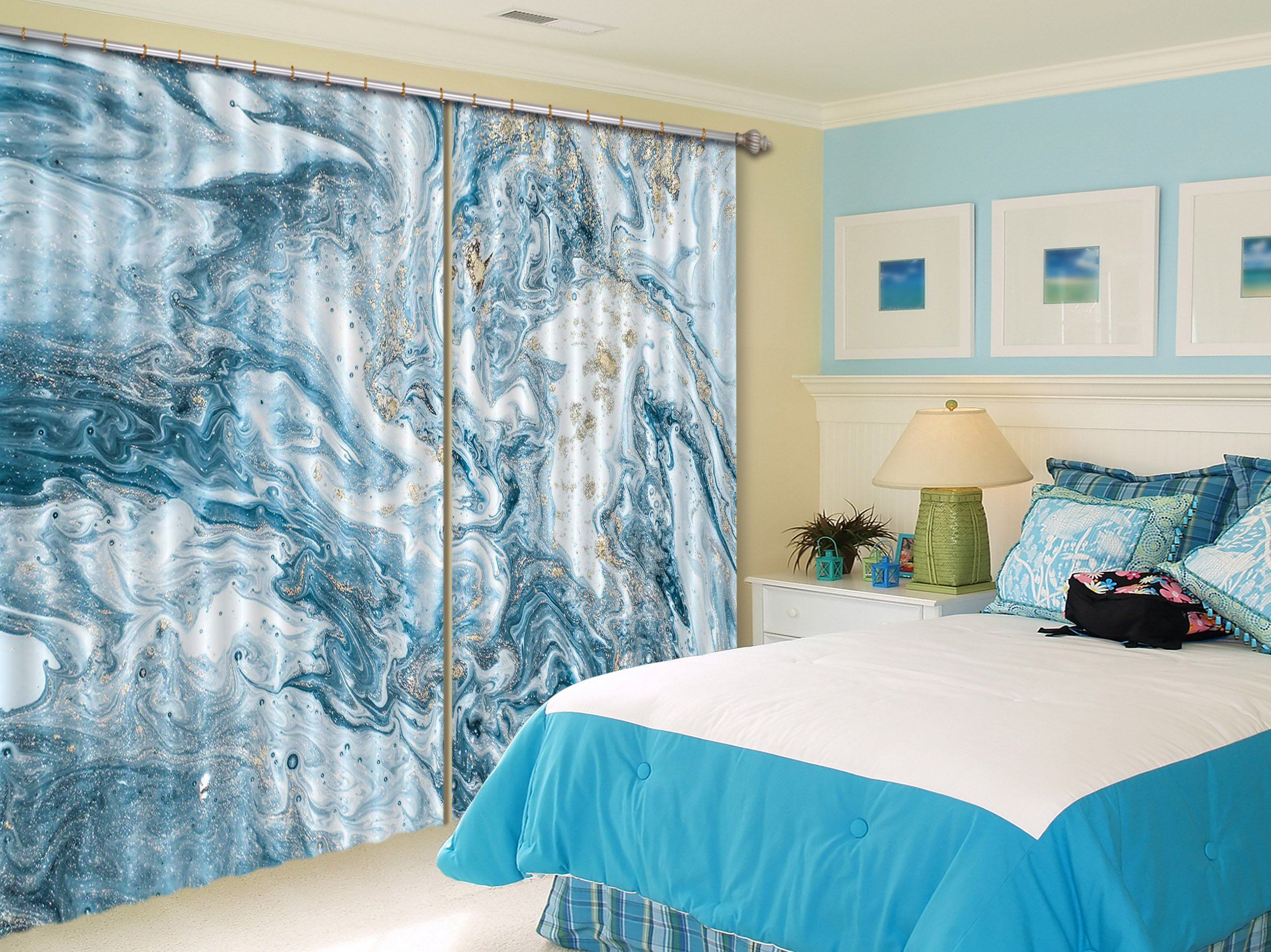 3D Abstract Turbulent Gradient 65 Curtains Drapes Curtains AJ Creativity Home 