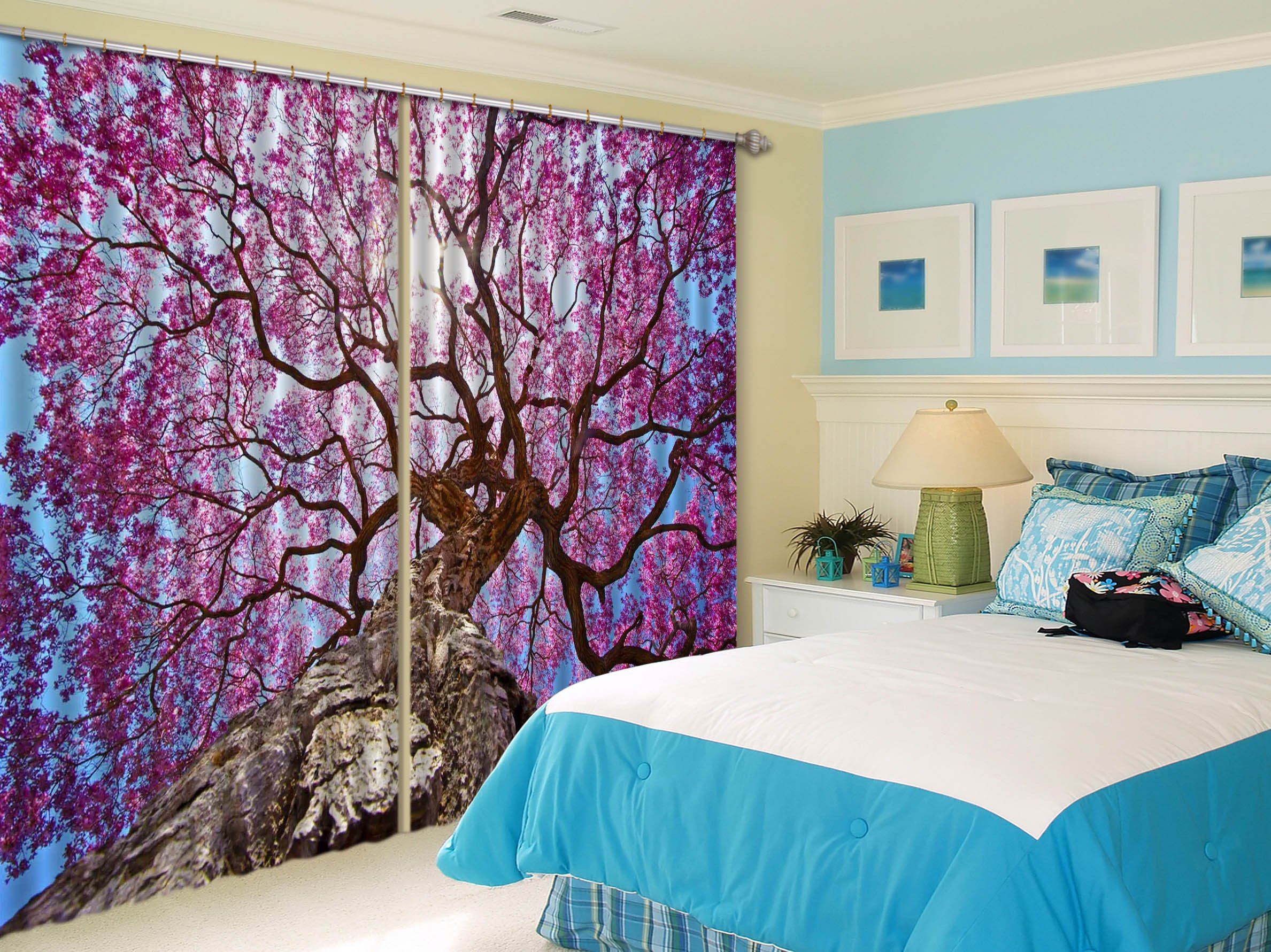 3D Tall Flowers Tree 50 Curtains Drapes Wallpaper AJ Wallpaper 