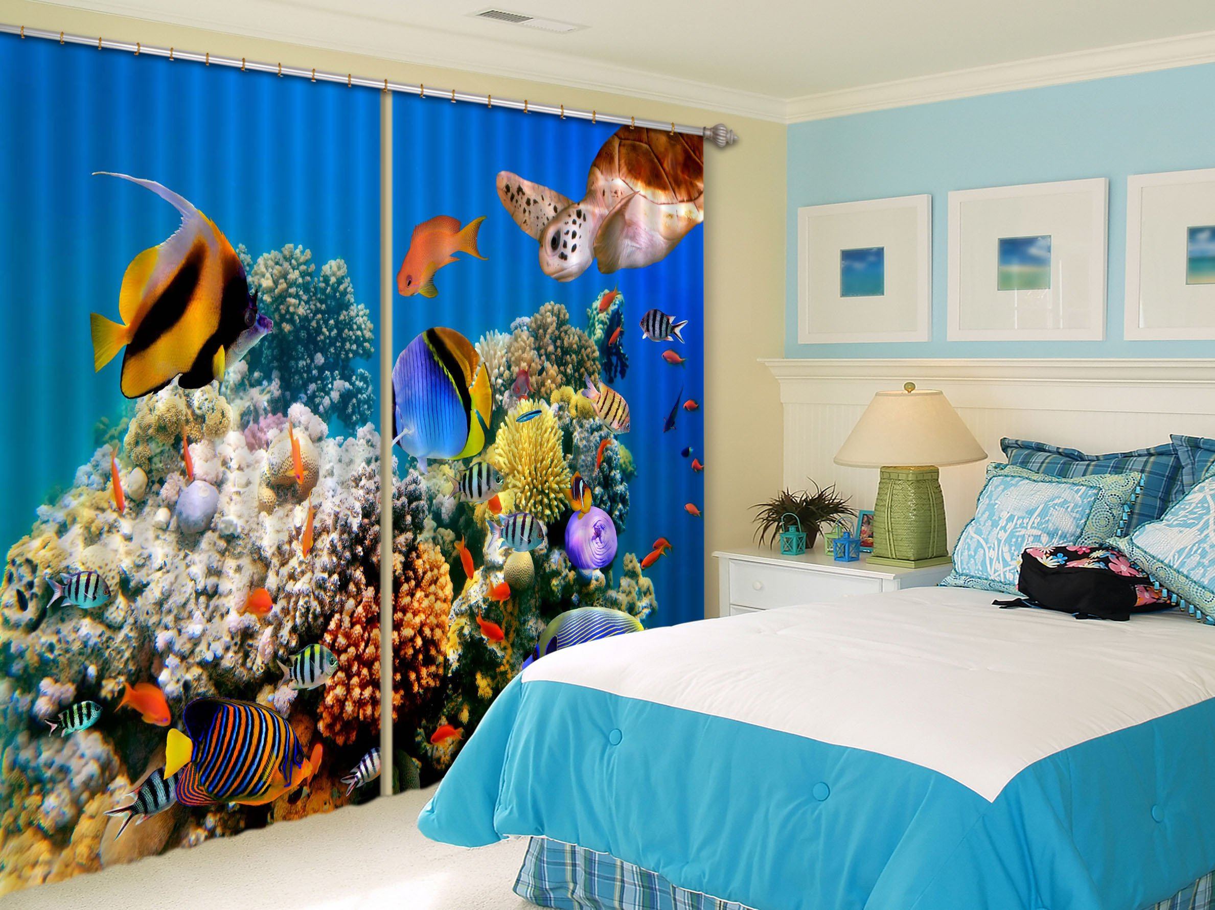 3D Ocean World 135 Curtains Drapes Wallpaper AJ Wallpaper 