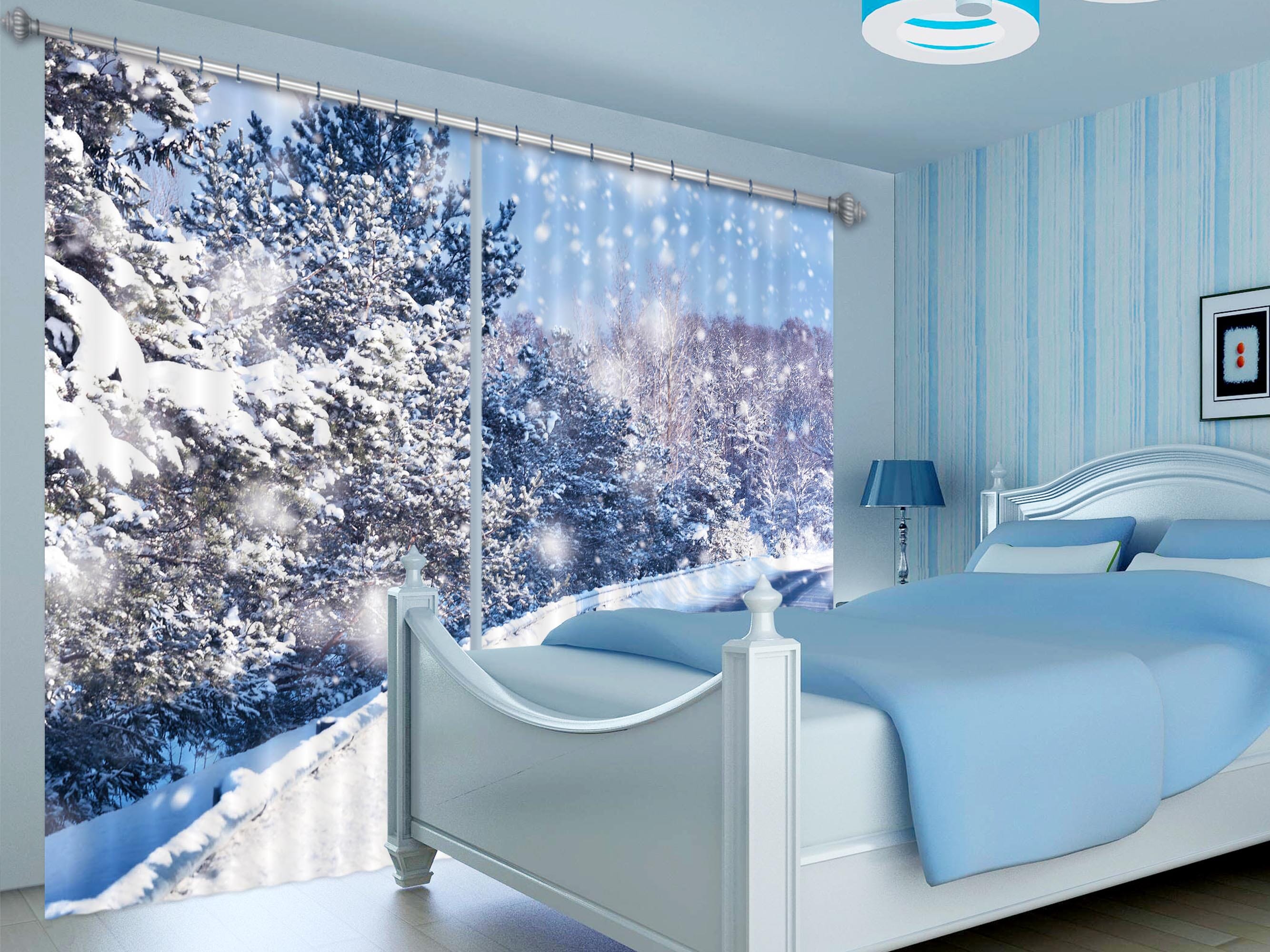 3D Winter Tree 801 Curtains Drapes Wallpaper AJ Wallpaper 