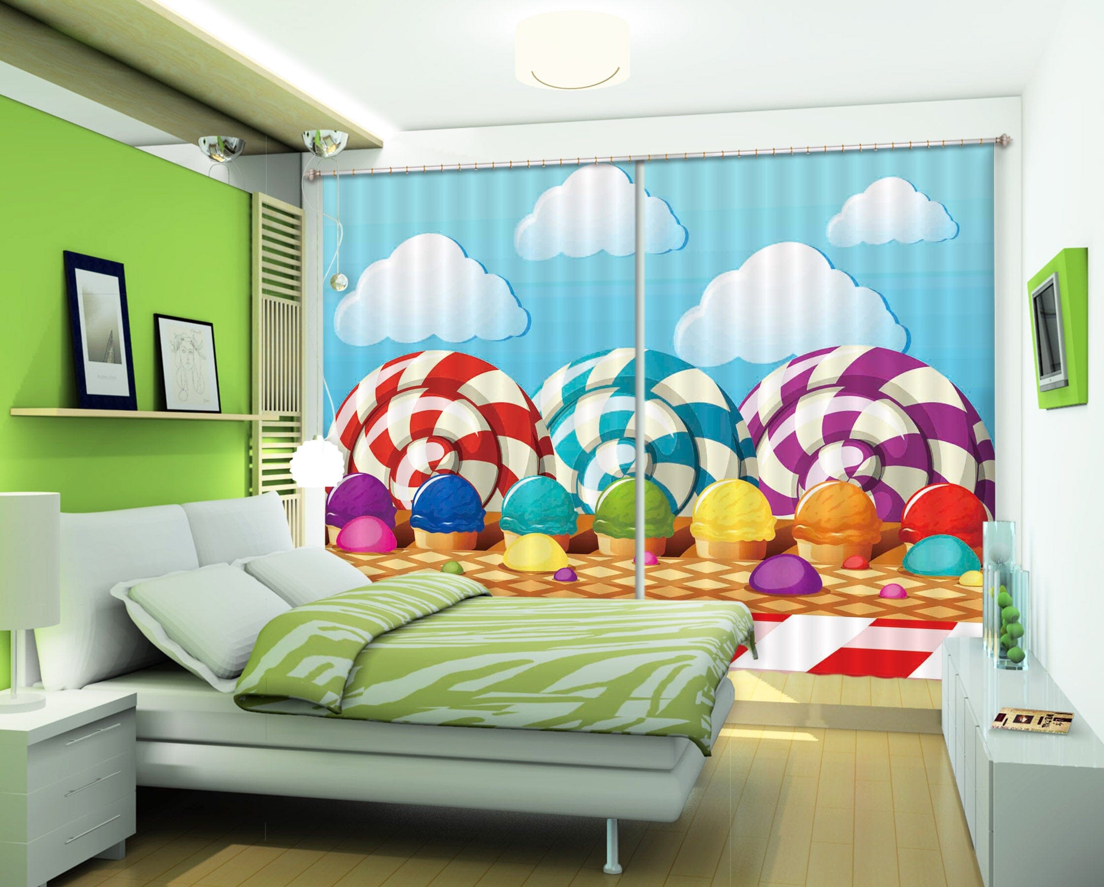 3D Lollipop Kingdom 721 Curtains Drapes Wallpaper AJ Wallpaper 