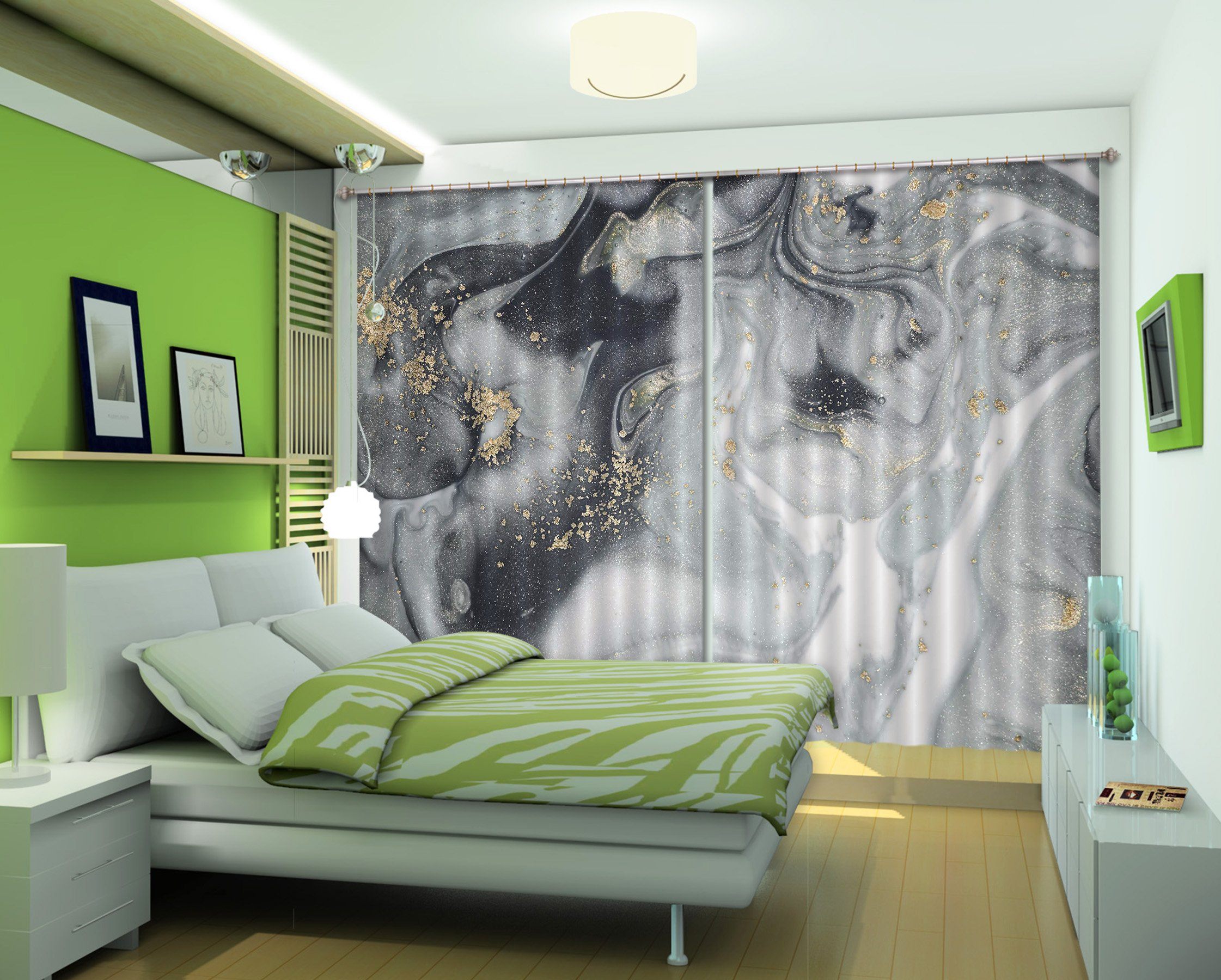 3D Gradient Chaos Painting 64 Curtains Drapes Curtains AJ Creativity Home 