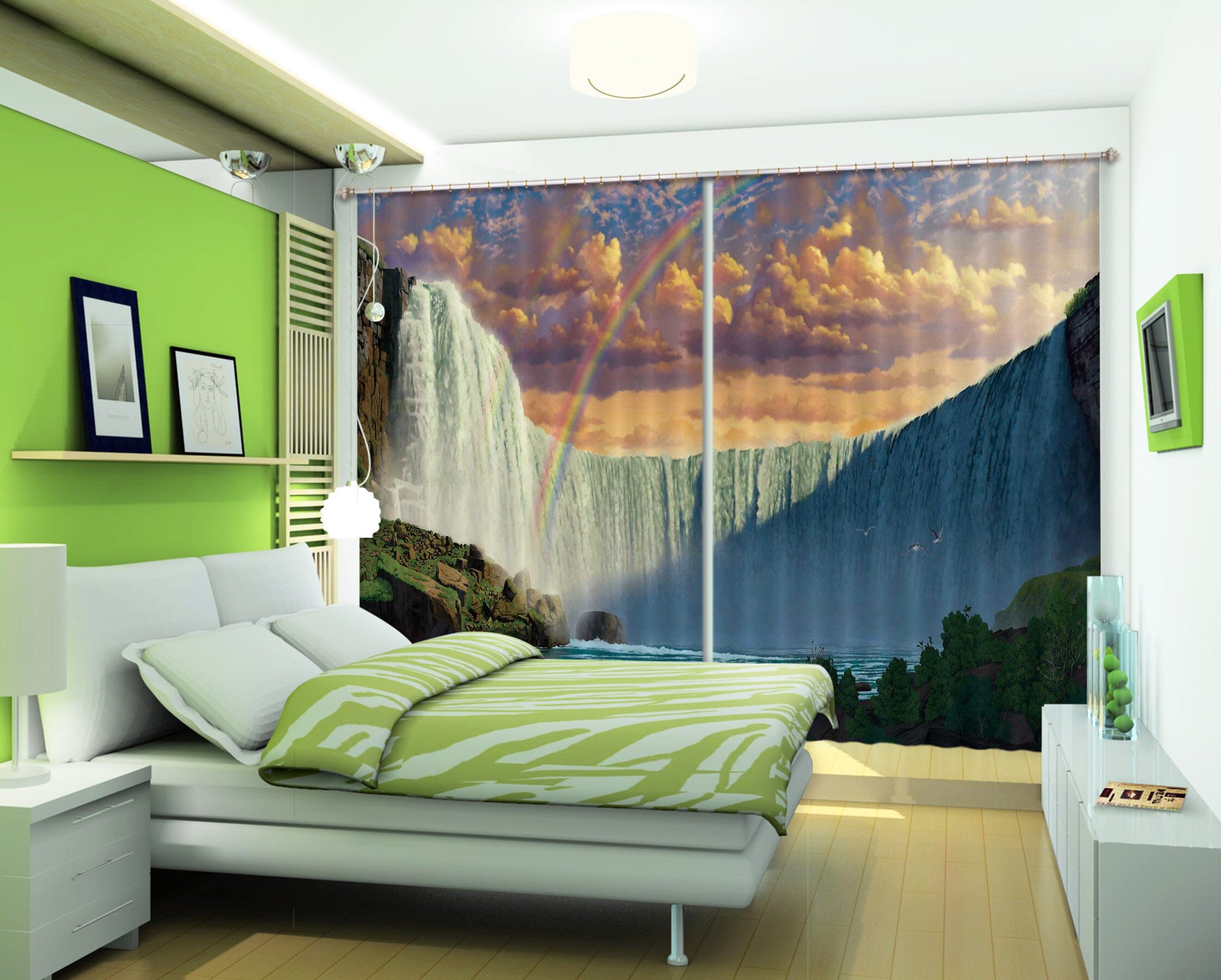3D Niagara Falls 055 Vincent Hie Curtain Curtains Drapes Curtains AJ Creativity Home 