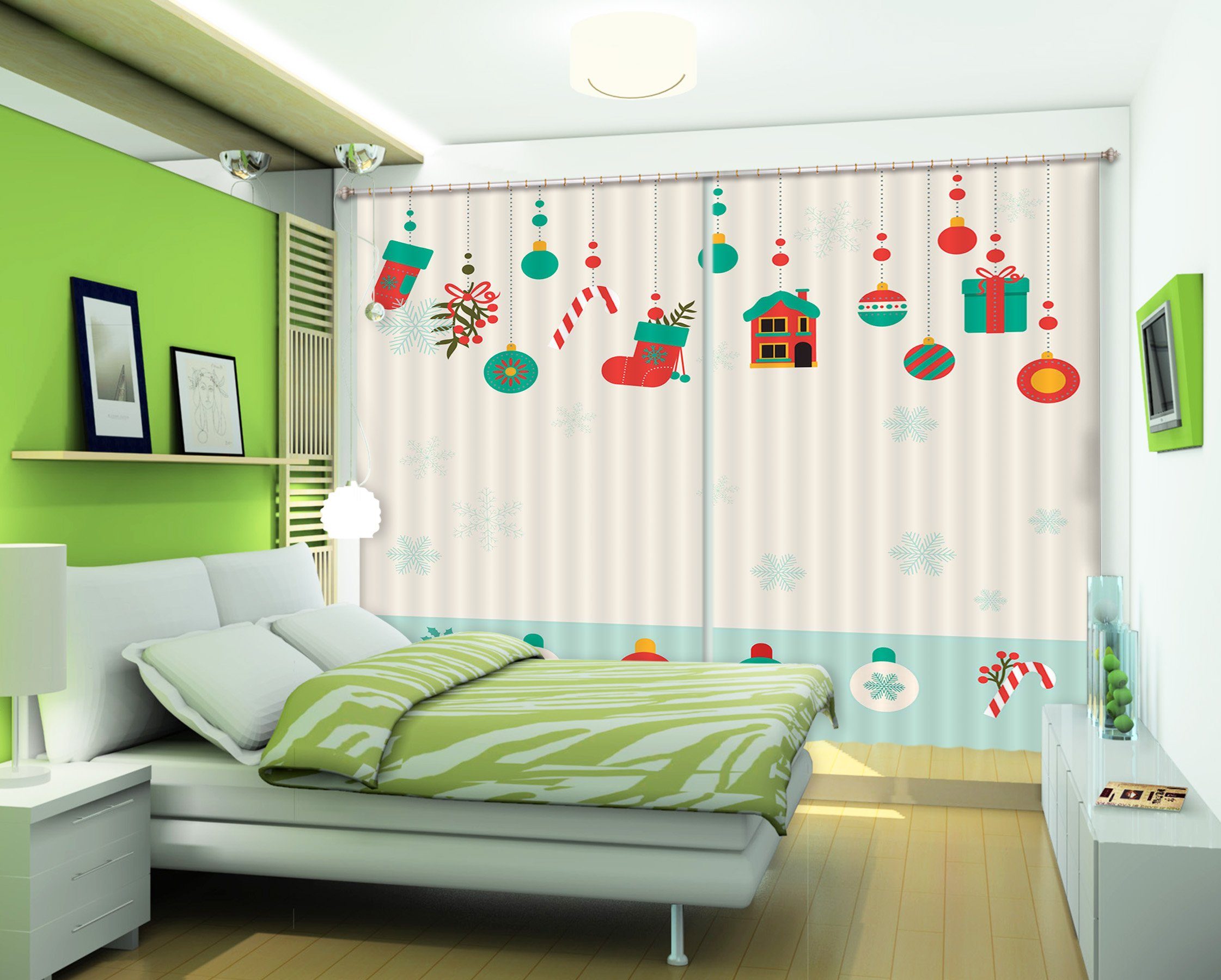 3D Lovely Christmas Gifts 1 Curtains Drapes Curtains AJ Creativity Home 