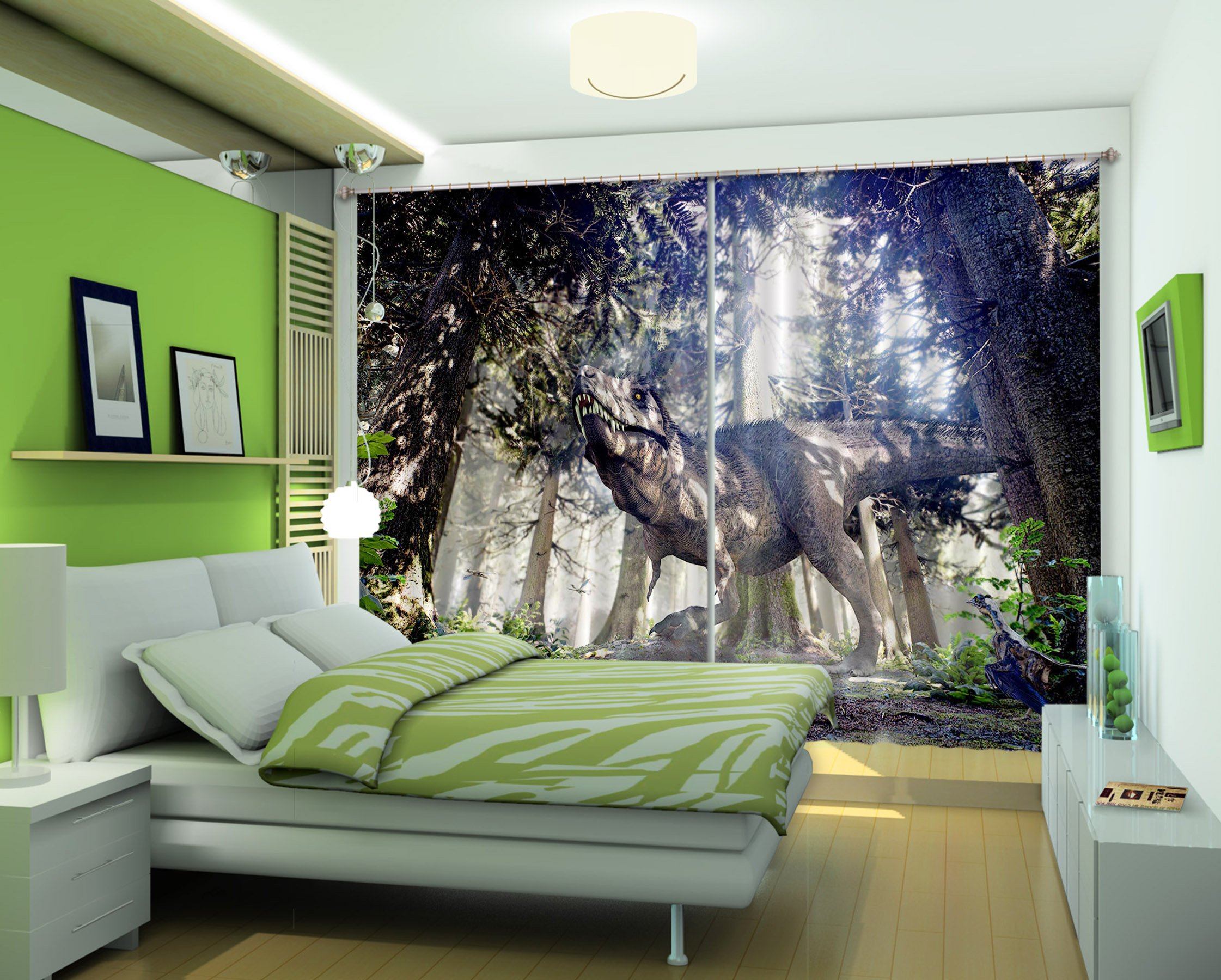 3D Woods Sunshine Dragon 147 Curtains Drapes Curtains AJ Creativity Home 