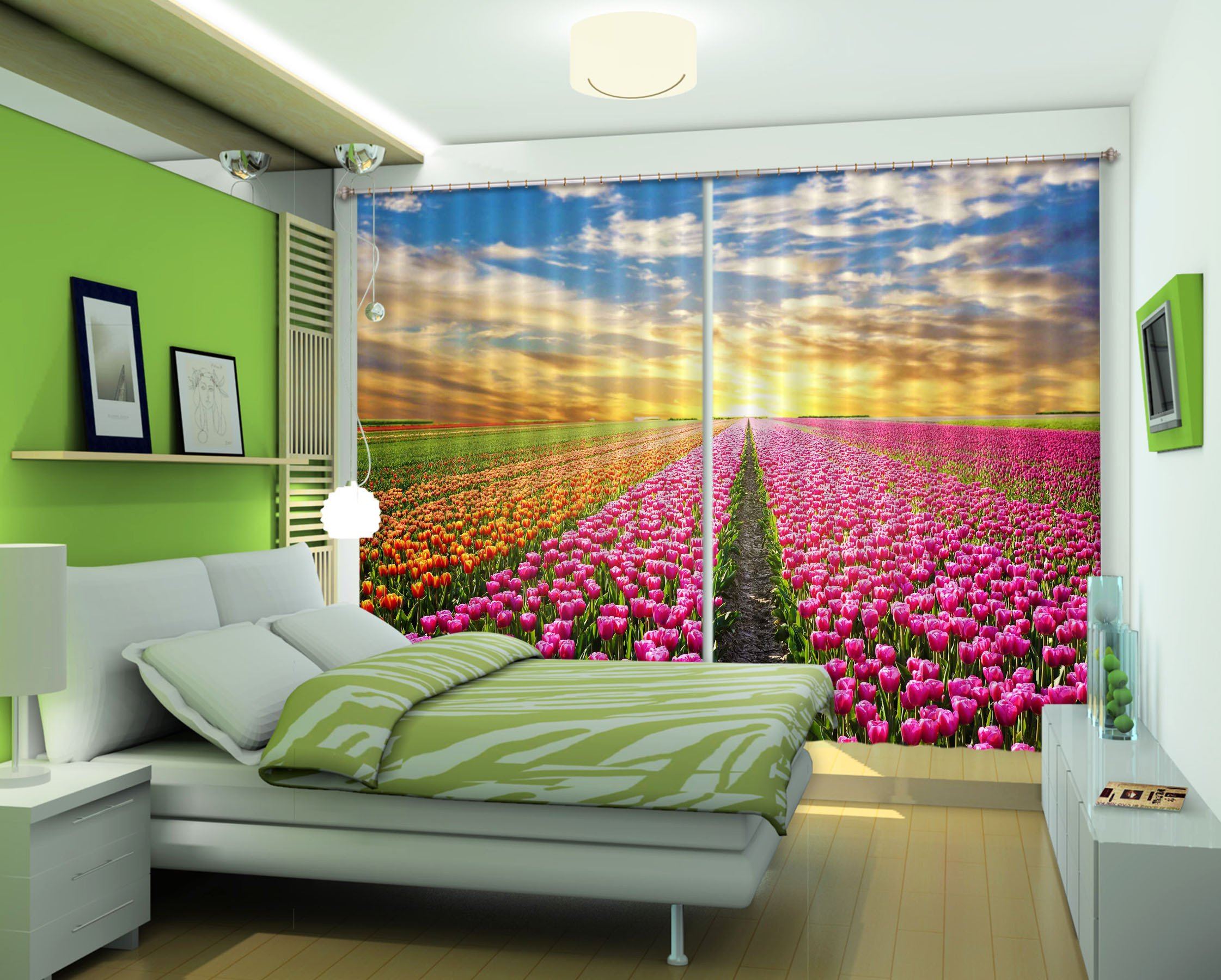 3D Vast Flowers Field 435 Curtains Drapes Wallpaper AJ Wallpaper 
