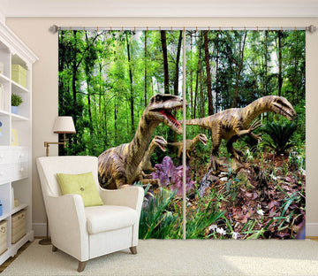 3D Forest Dinosaur 136 Curtains Drapes Curtains AJ Creativity Home 