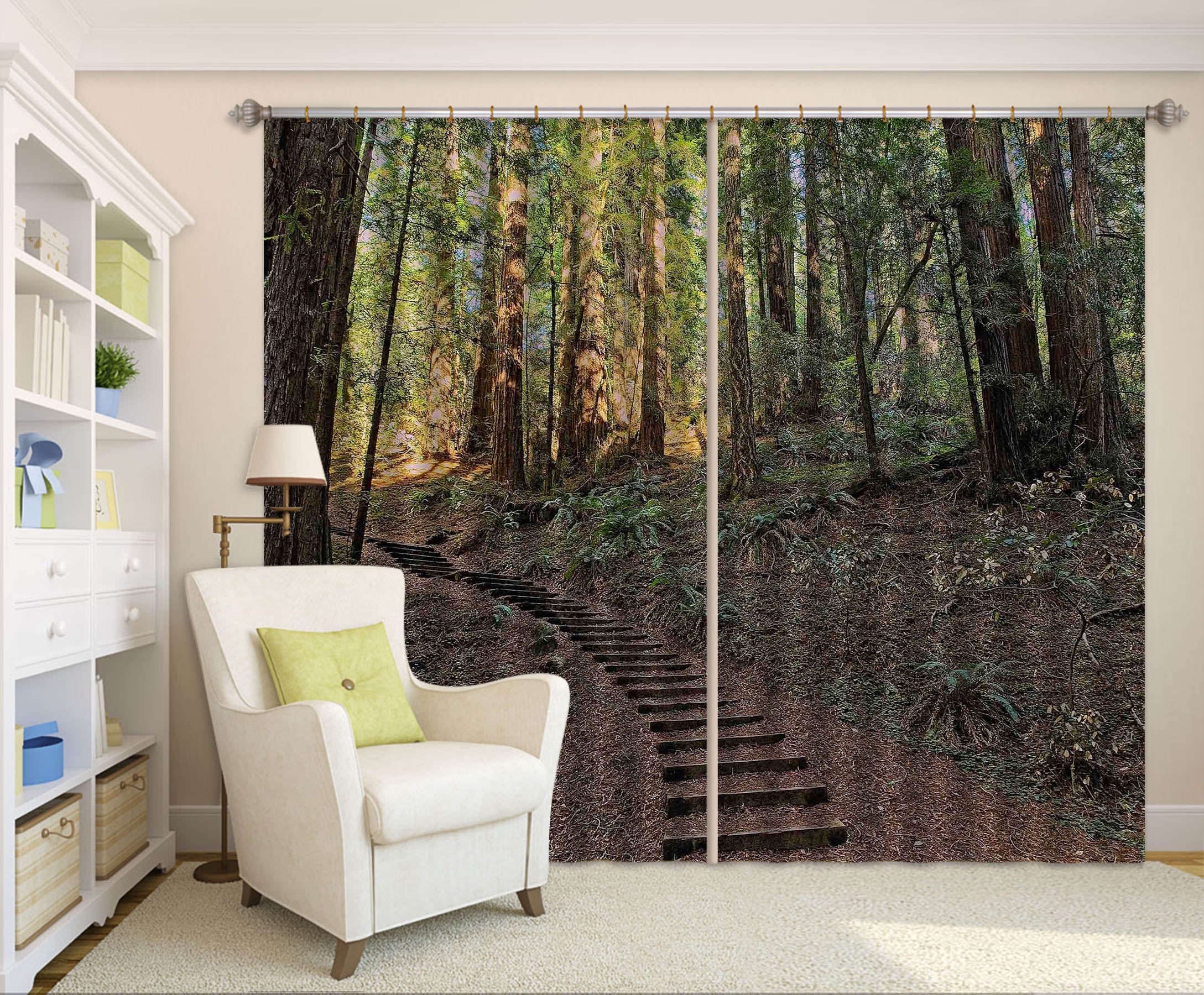 3D Forest Walkway 61220 Kathy Barefield Curtain Curtains Drapes
