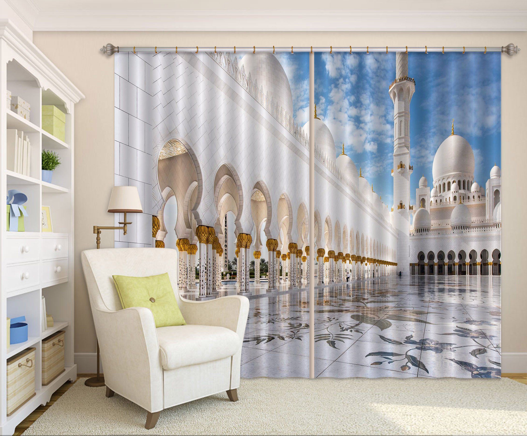 3D Luxury Palace Curtains Drapes Wallpaper AJ Wallpaper 