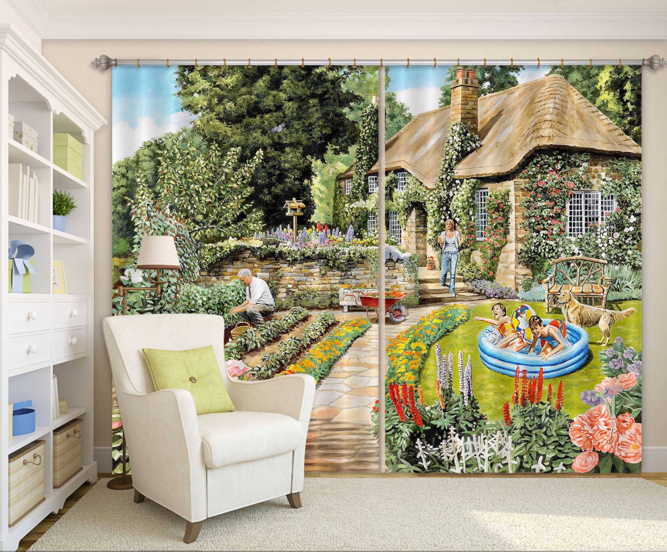 3D Summer Garden 094 Trevor Mitchell Curtain Curtains Drapes Curtains AJ Creativity Home 