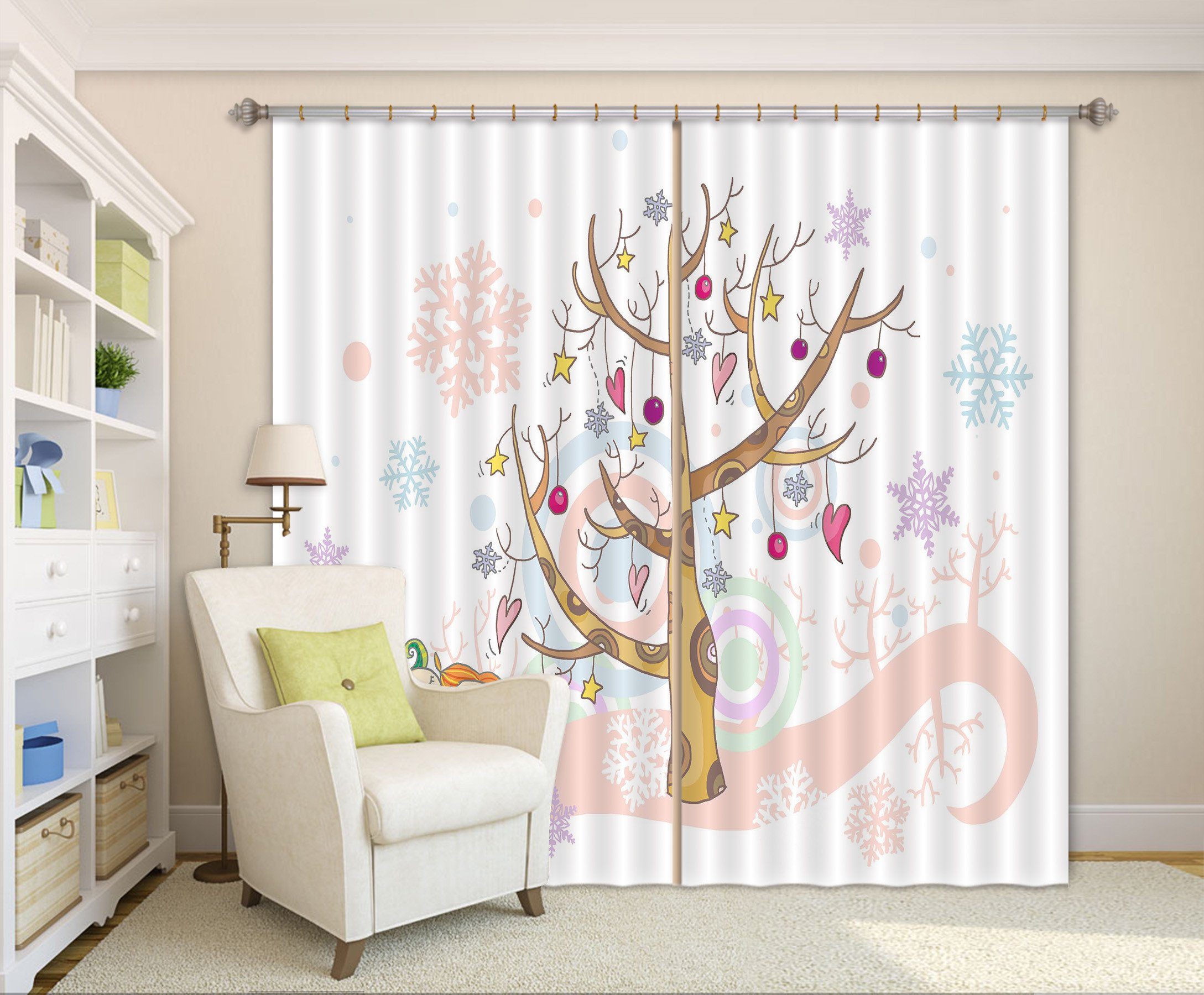 3D Lovers Tree 336 Curtains Drapes Wallpaper AJ Wallpaper 