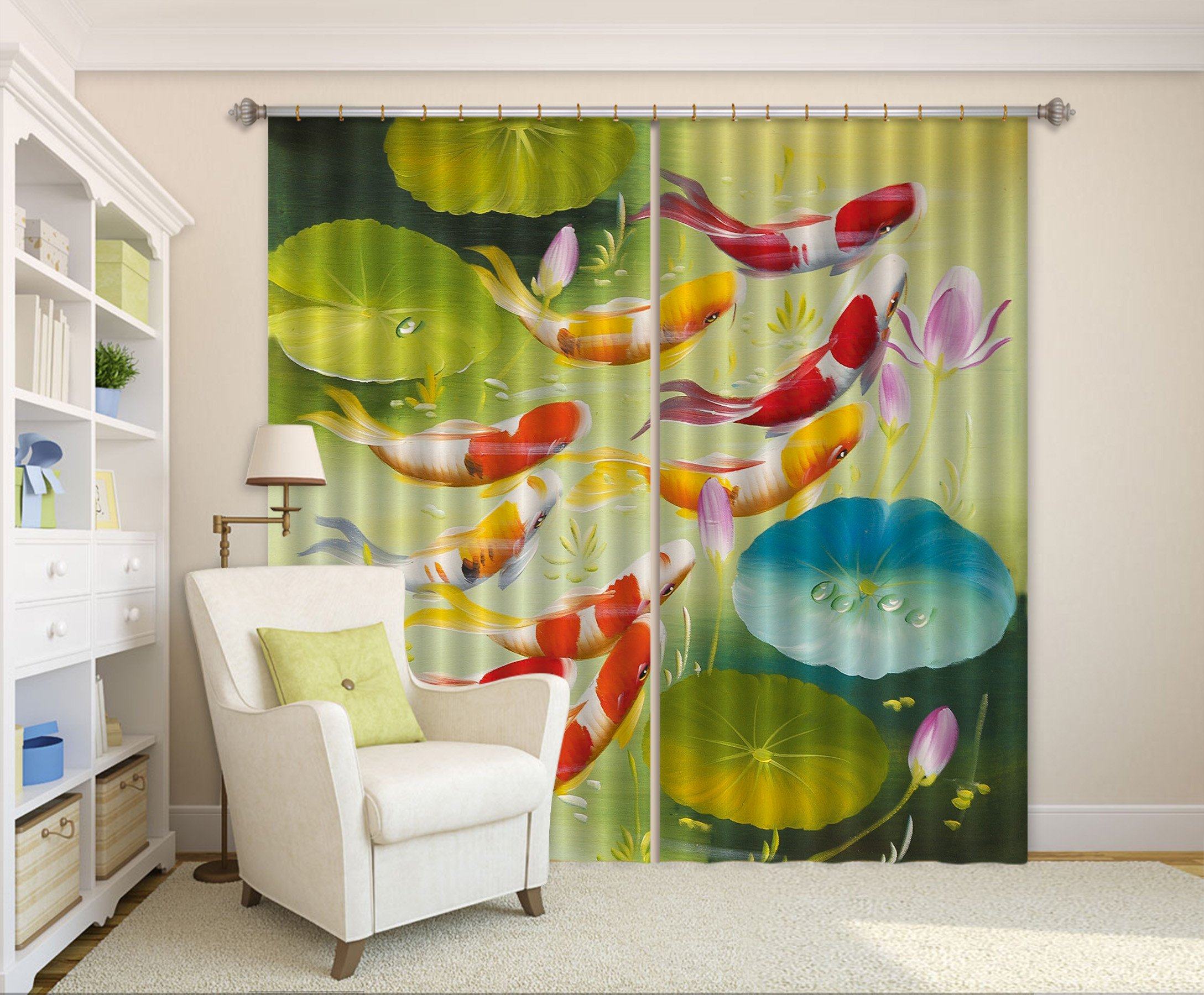 3D Fishes Painting 144 Curtains Drapes Wallpaper AJ Wallpaper 