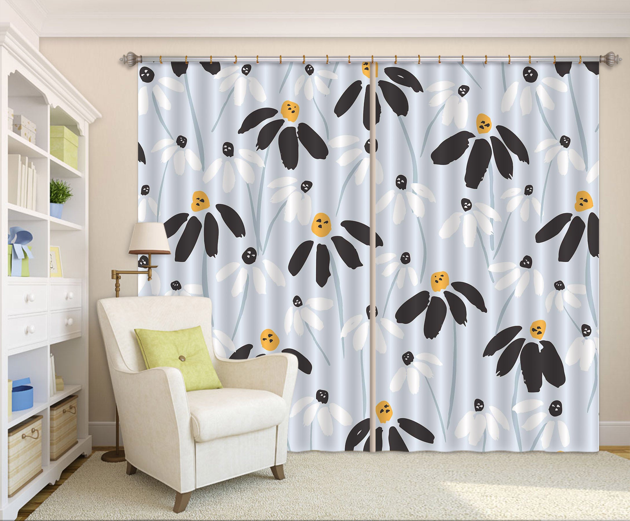 3D Petal Flower 11139 Kashmira Jayaprakash Curtain Curtains Drapes