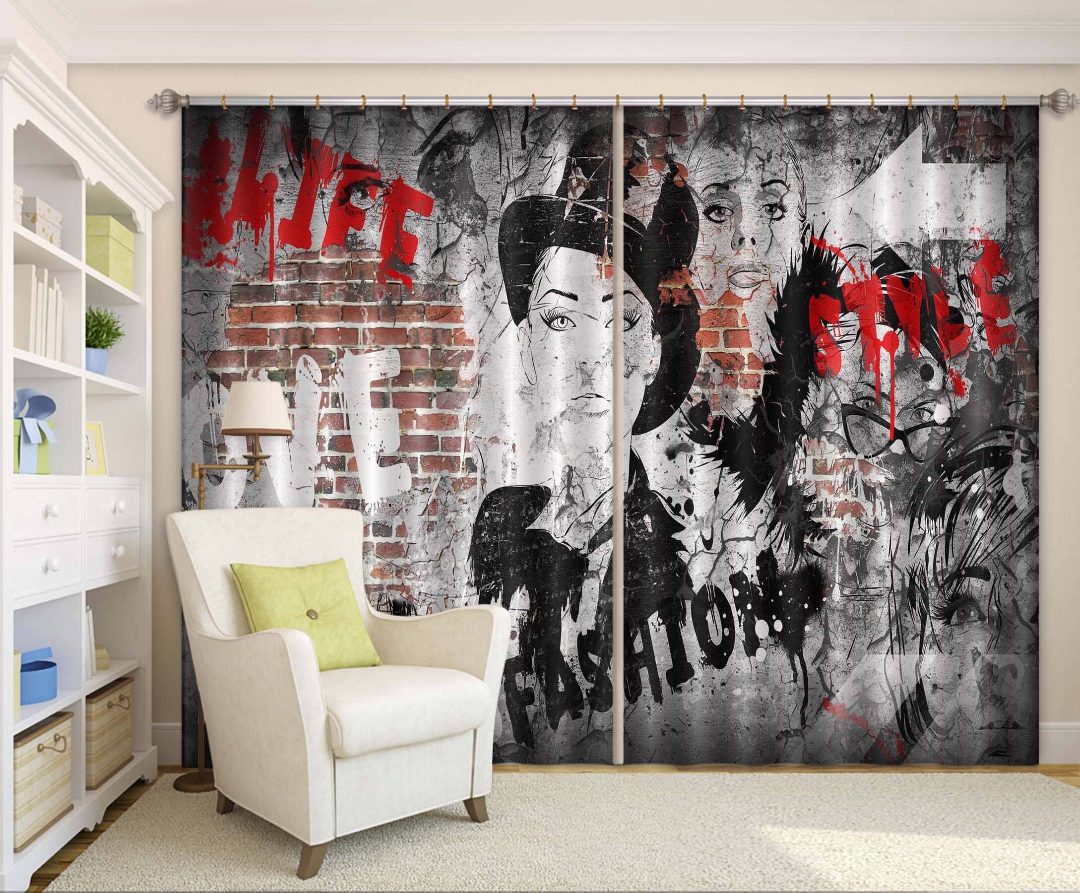 3D Doodle Avatar 706 Curtains Drapes Wallpaper AJ Wallpaper 